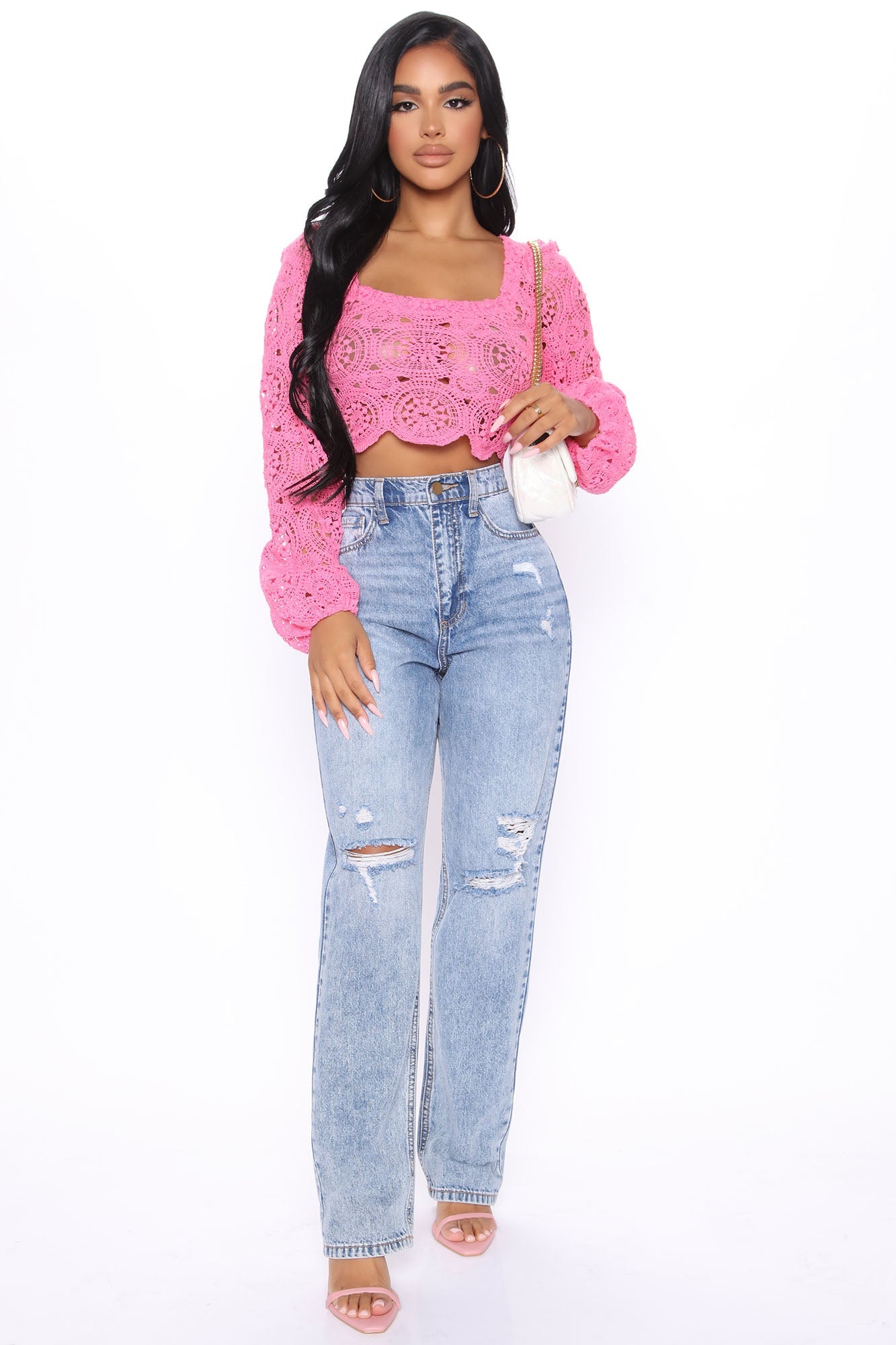 She's A Riot Super High Rise Straight Leg Jeans - Medium Blue Wash Ins Street