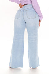 Back In The Day Ripped 90's Side Slit Jeans - Light Blue Wash Ins Street