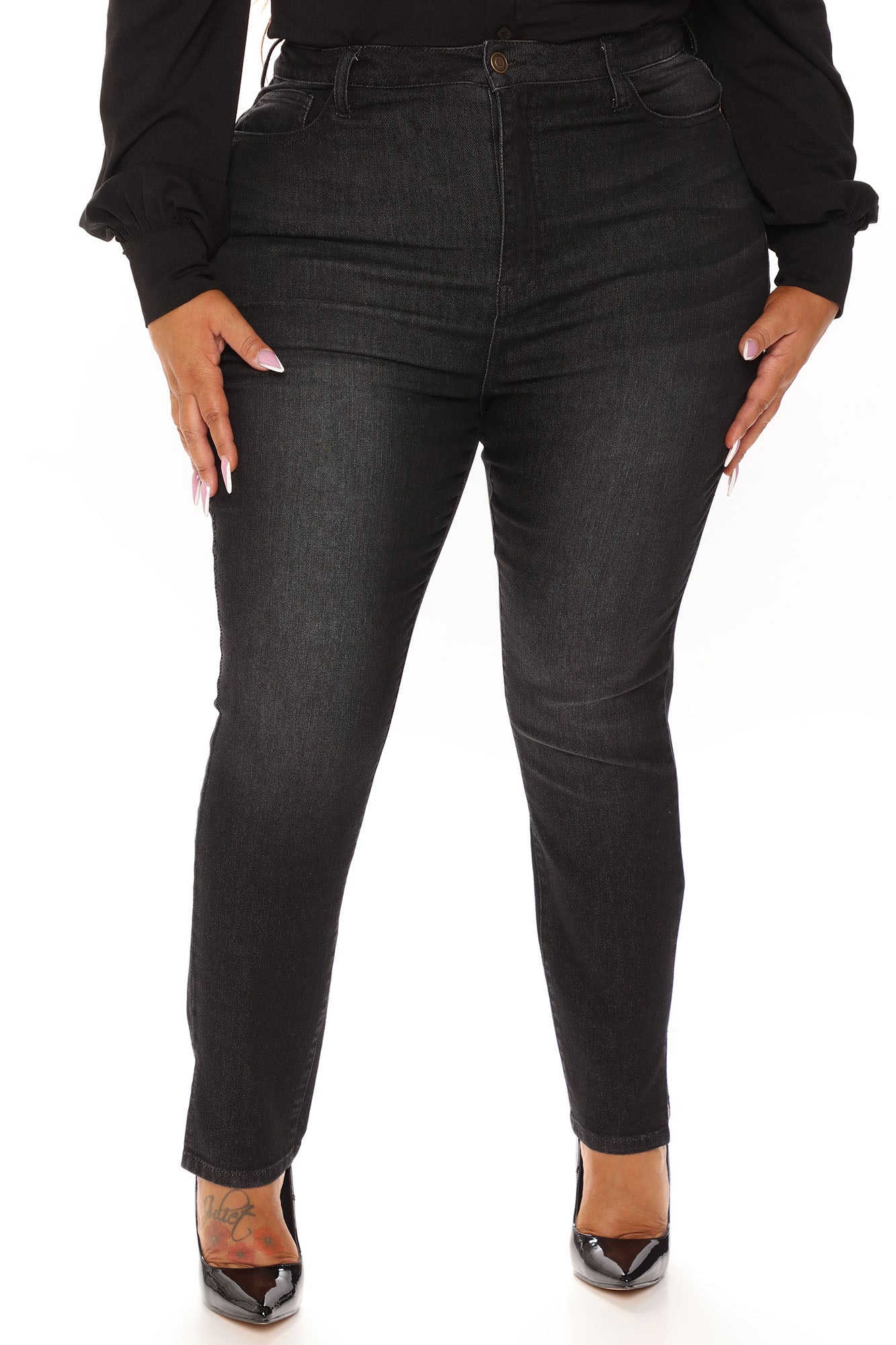 Tell Slit Like It Is Skinny Jeans - Black Ins Street
