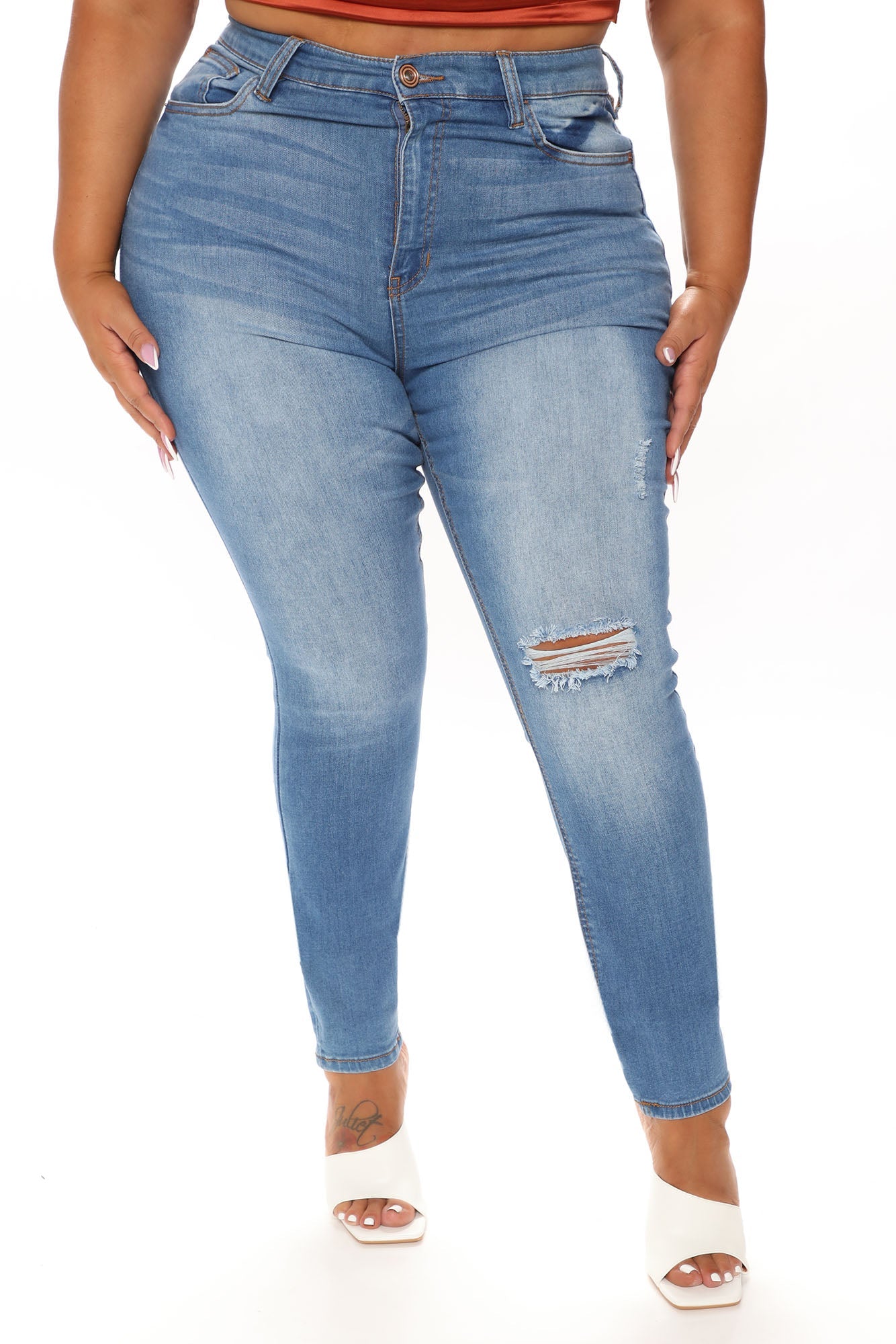 All Your Curves Stretch Skinny Jeans - Medium Blue Wash Ins Street