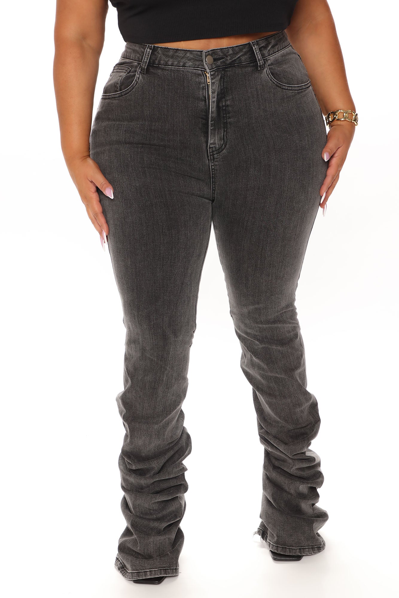 Have This Dance Stacked Jeans - Black Ins Street