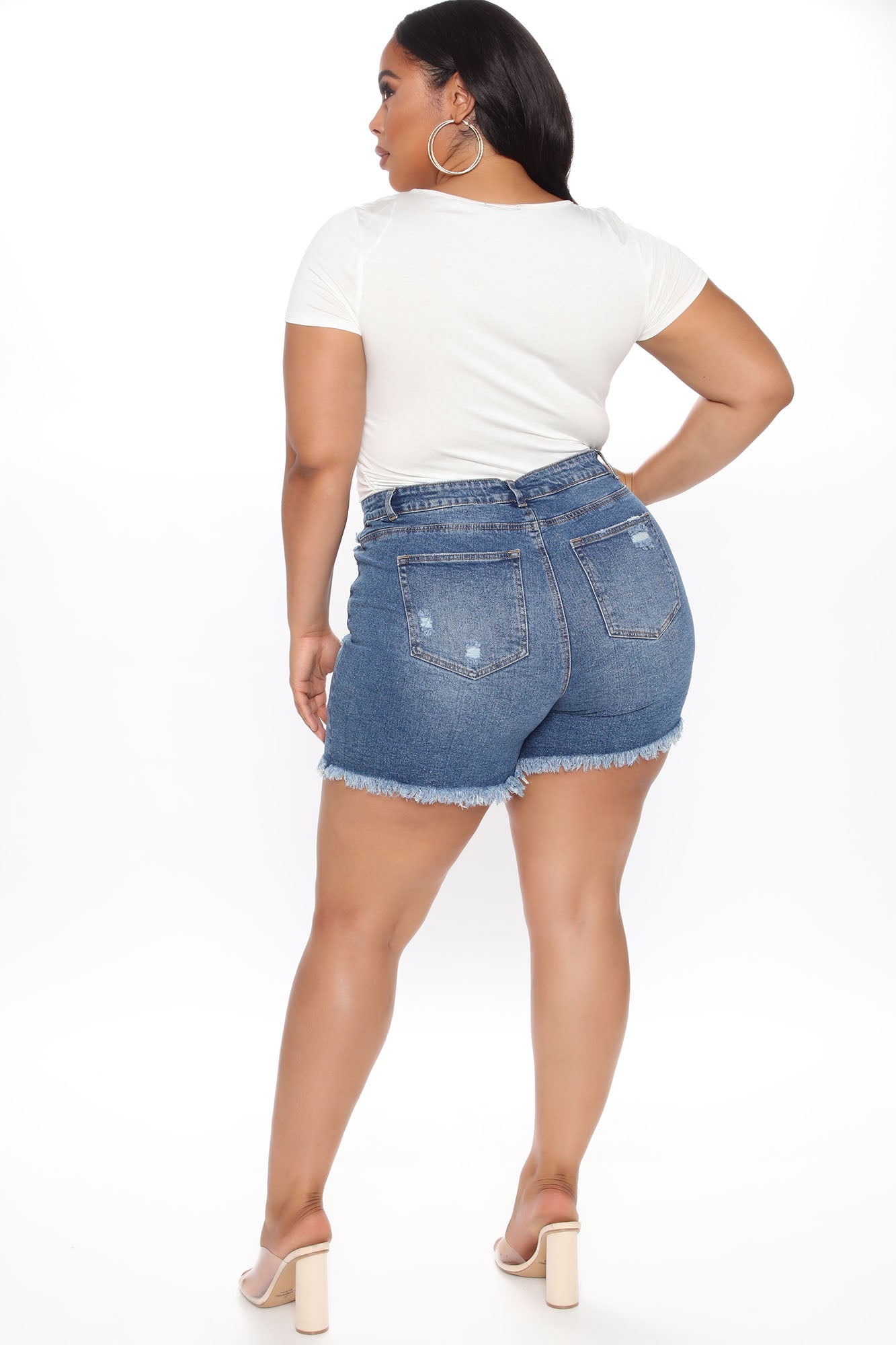 Right Of Passage Distressed Bermuda Shorts - Medium Wash Ins Street