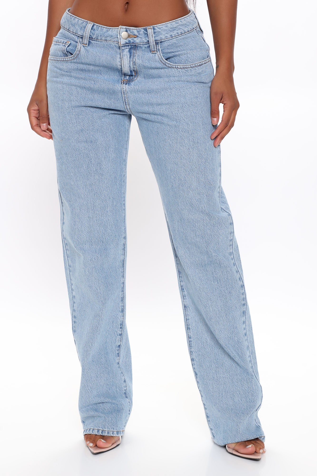 Low Rider Slouch Fit Jeans - Light Blue Wash Ins Street