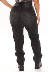 Keep On Dancing Distressed Boyfriend Jeans - Black Ins Street