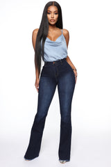Valentina High Rise Flare Jeans - Dark Denim Ins Street