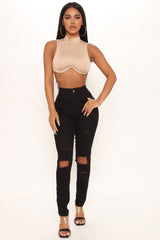 Say Yes To Distress Jeans - Black Ins Street