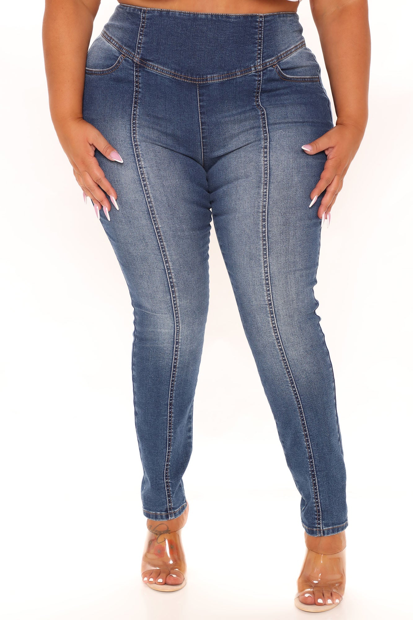 Sculpted To Perfection Curvy Stretch Skinny Jeans - Dark Wash Ins Street