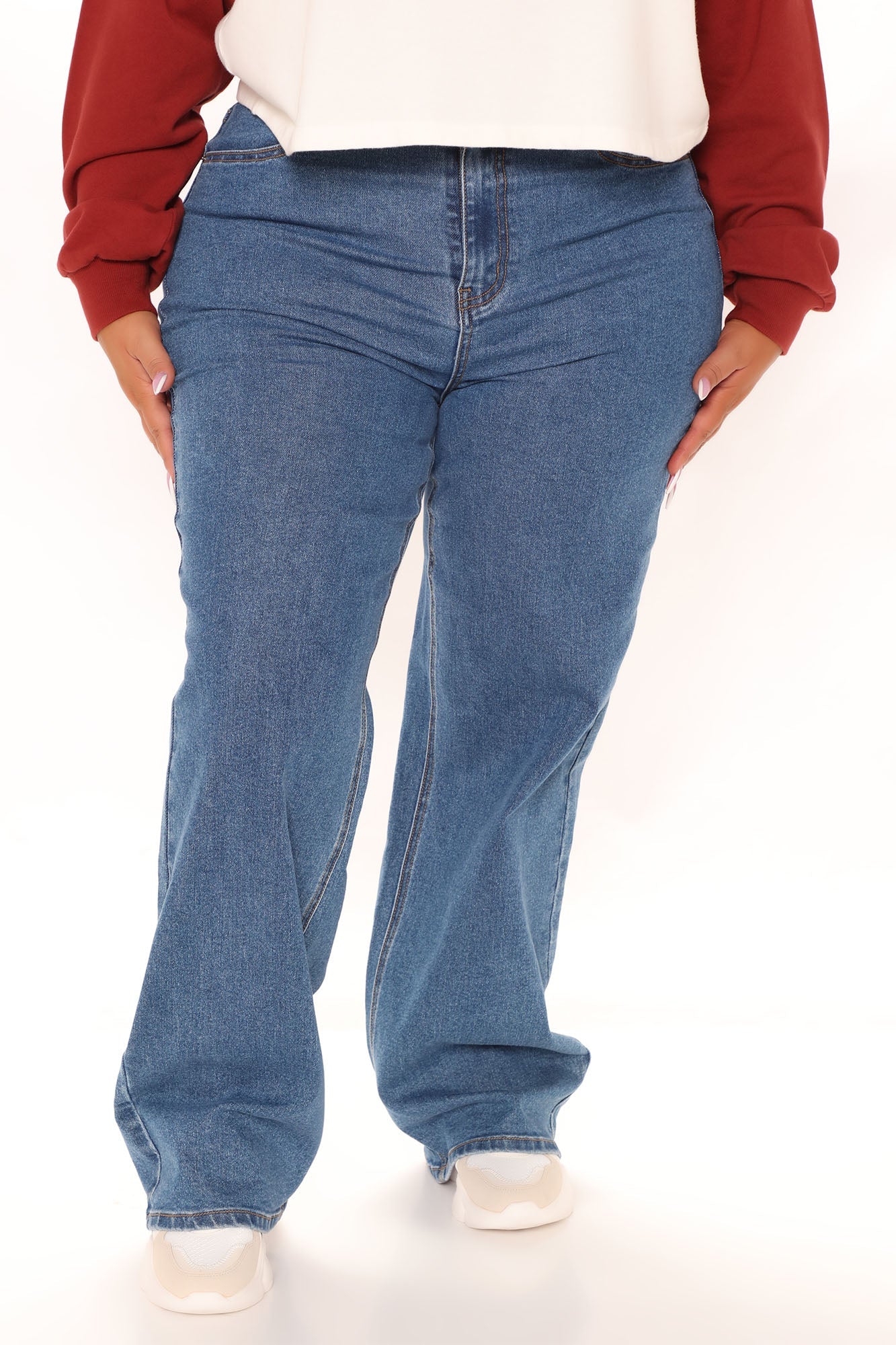 Sweet Love Straight Leg Jeans - Medium Blue Wash Ins Street