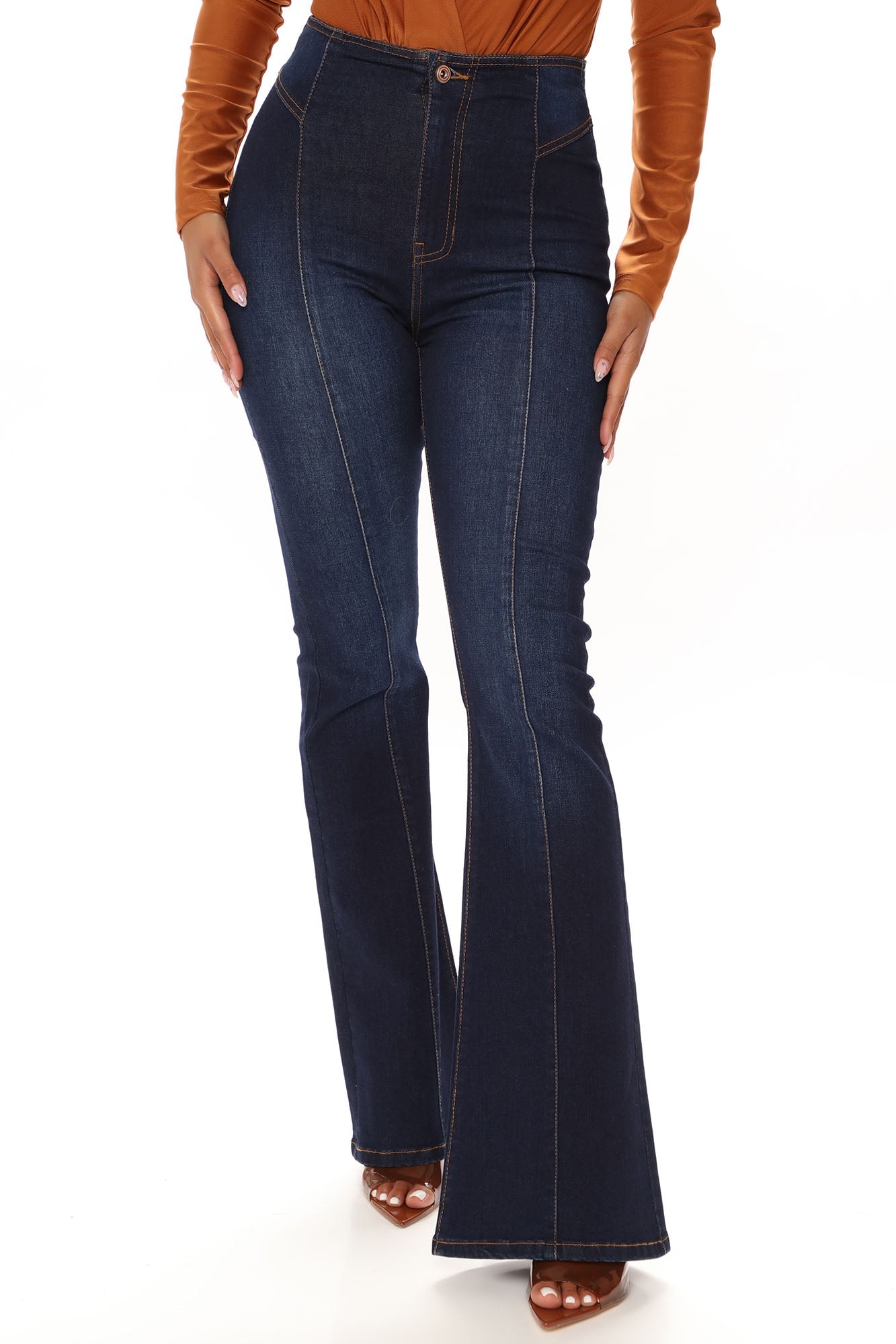 Curvy Body Sculpting Flare Jean - Dark Wash – InsStreet