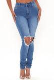 Tall Distracted High Rise Jeans - Medium Blue Wash Ins Street