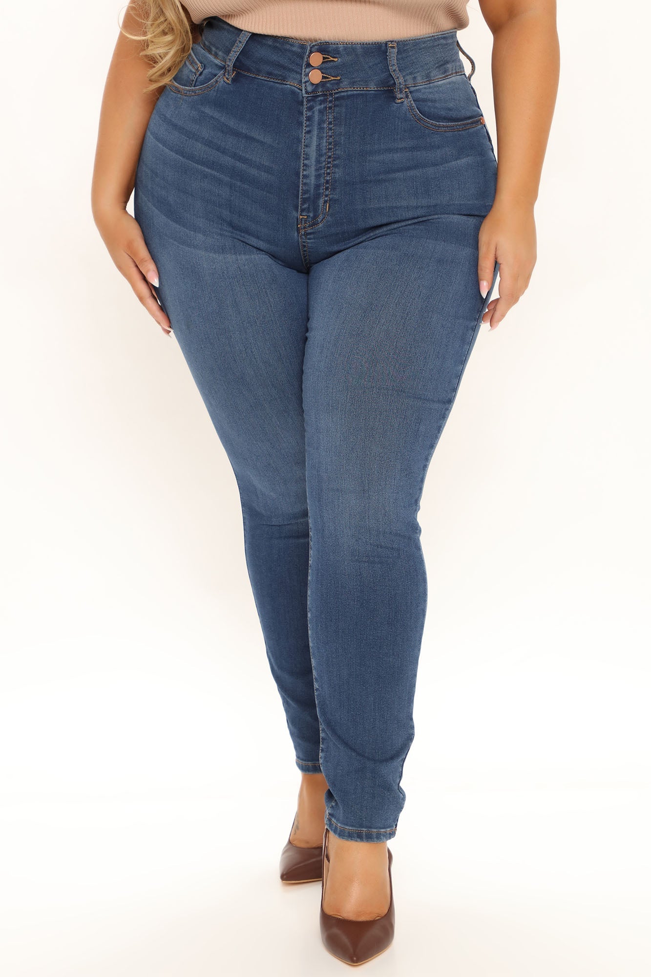 Boost My Ego Curvy Super Stretch Skinny Jeans - Dark Wash Ins Street