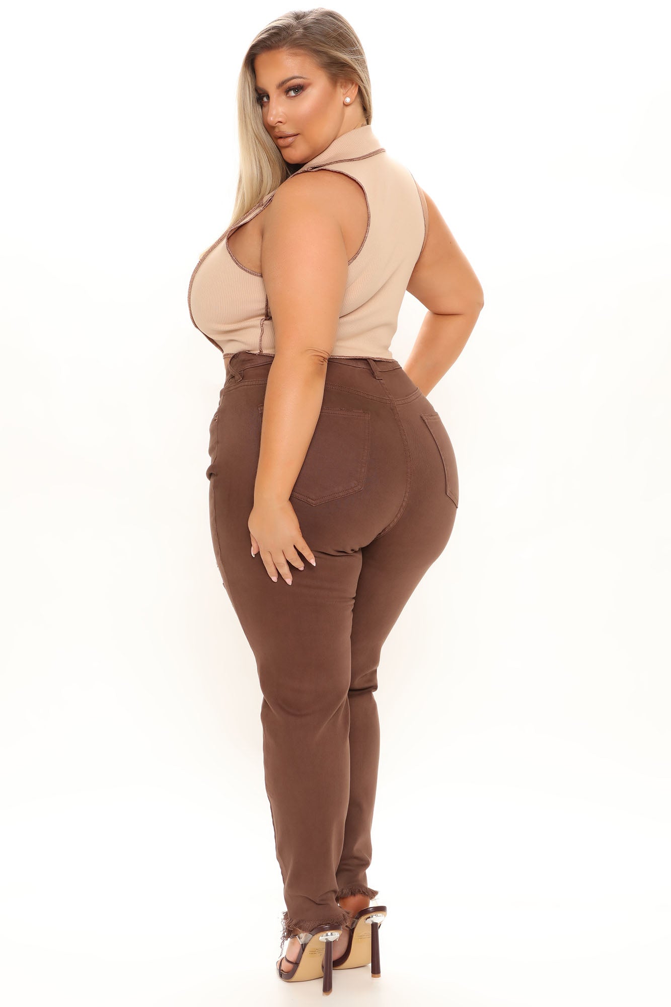 Feel That Vibe Ripped Skinny Jeans - Chocolate Ins Street