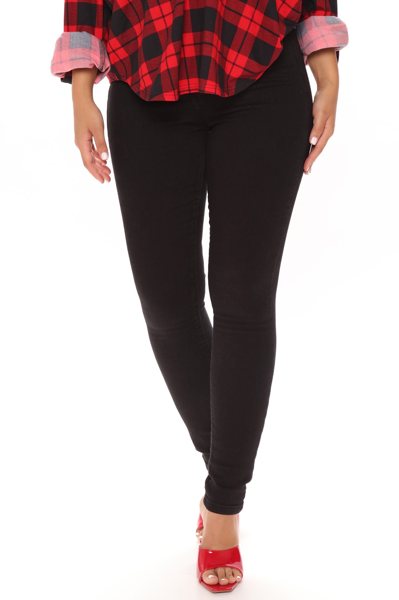 Party Babe Smoothing Stretch Skinny Jeans - Black Ins Street