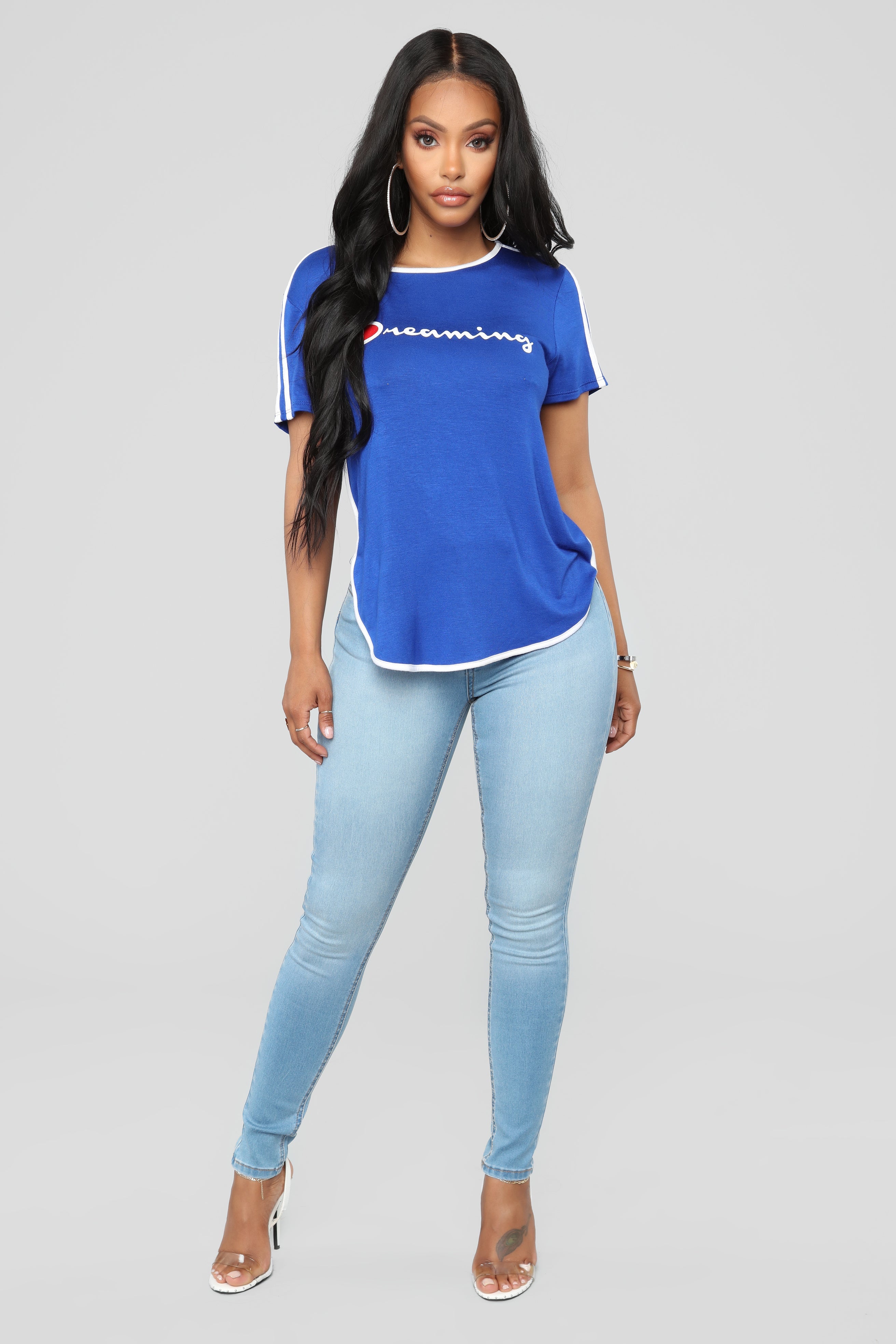 Alexa High Rise Skinny Jeans - Light Blue Wash Ins Street