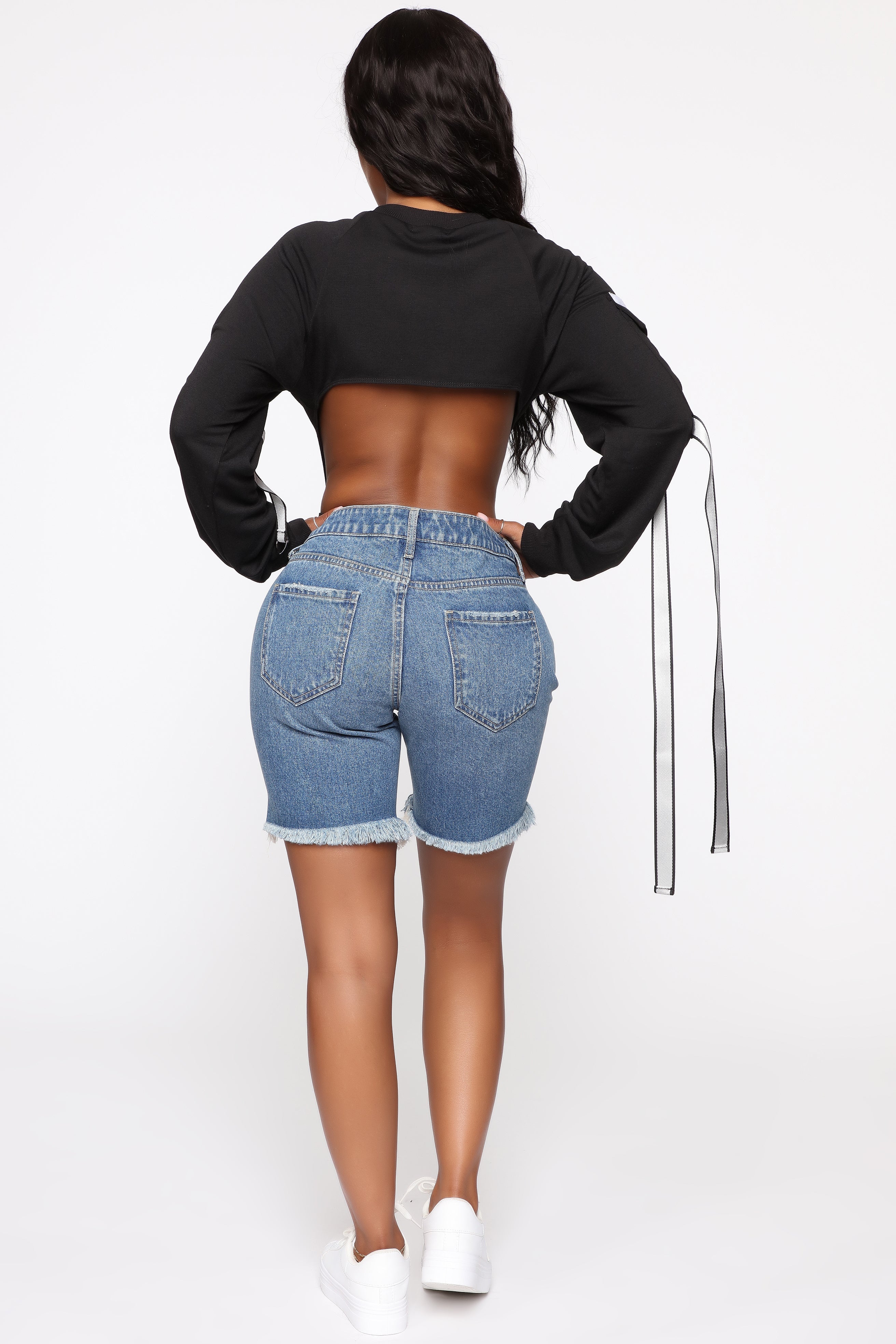 This Time Around Bermuda Shorts - Medium Blue Wash Ins Street