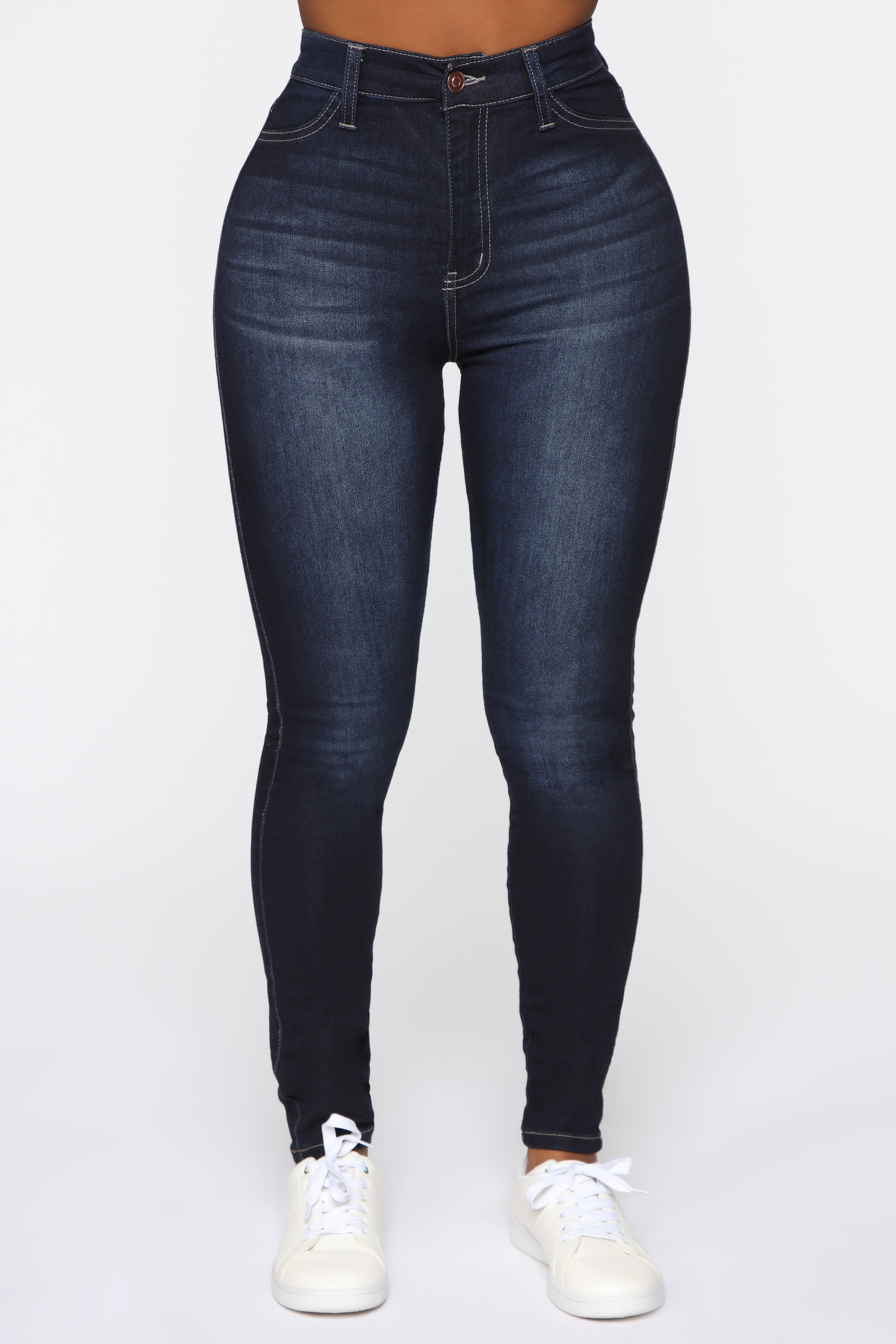 Swing My Way High Rise Skinny Jeans - Dark Denim Ins Street