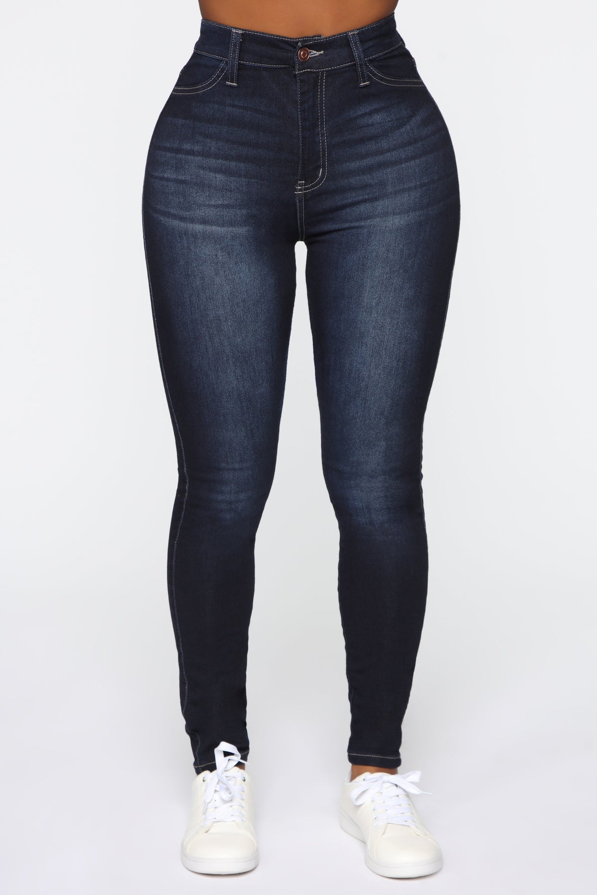 Swing My Way High Rise Skinny Jeans - Dark Denim Ins Street