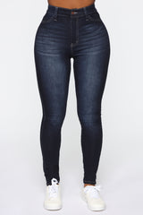 Swing My Way High Rise Skinny Jeans - Dark Denim Ins Street