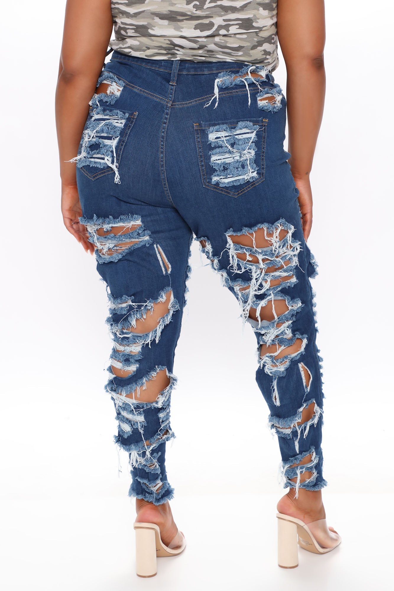 You're Cuttin' Up Distressed Skinny Jeans - Dark Blue Ins Street