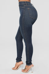 Dare Devil High Rise Skinny Jeans - Dark Wash Ins Street