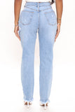 Whatever Is Clever Ripped 90's Boyfriend Jeans - Medium Blue Wash Ins Street
