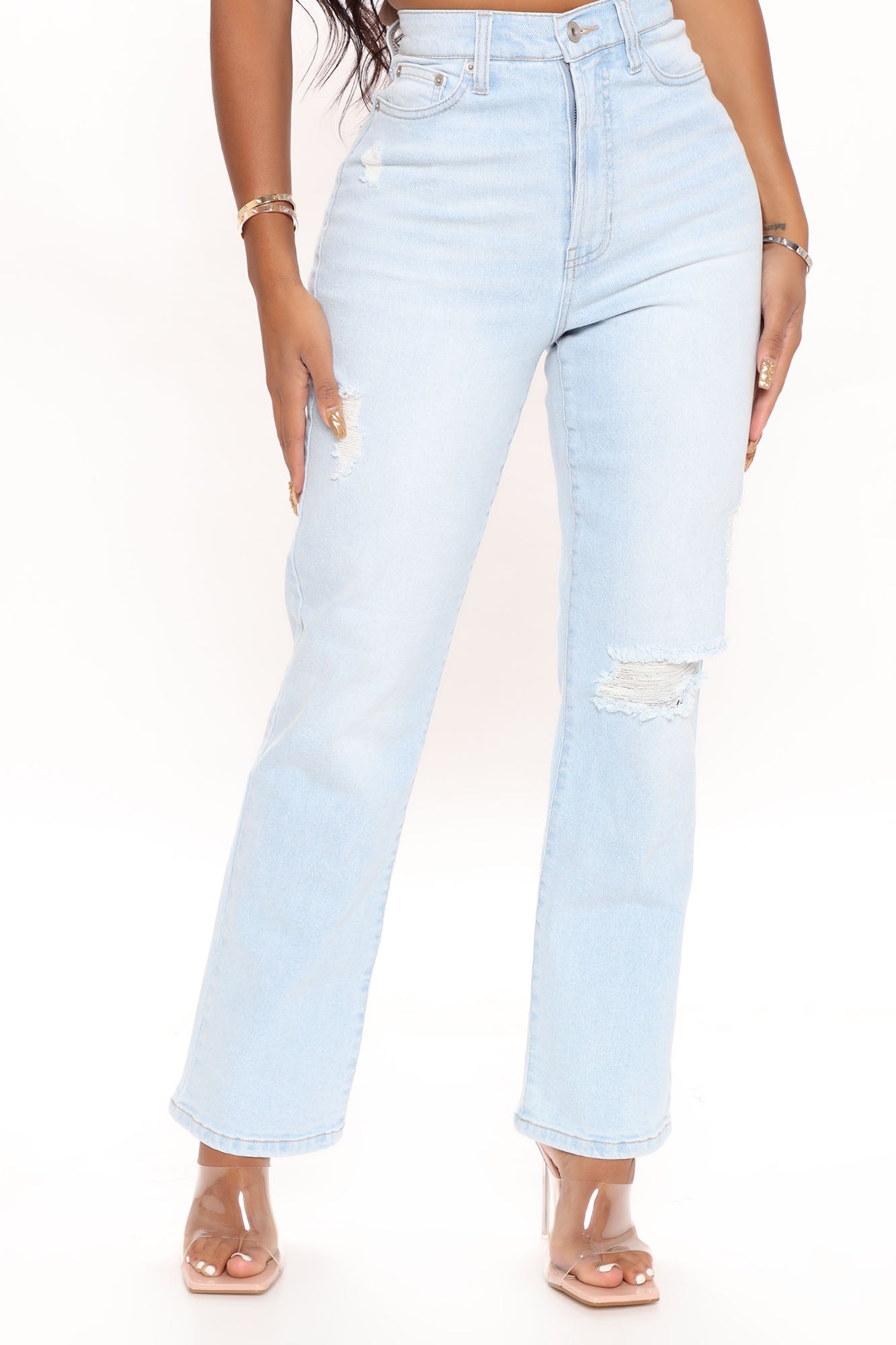 Straight Up Vintage High Rise Jeans - Vintage Blue Wash Ins Street