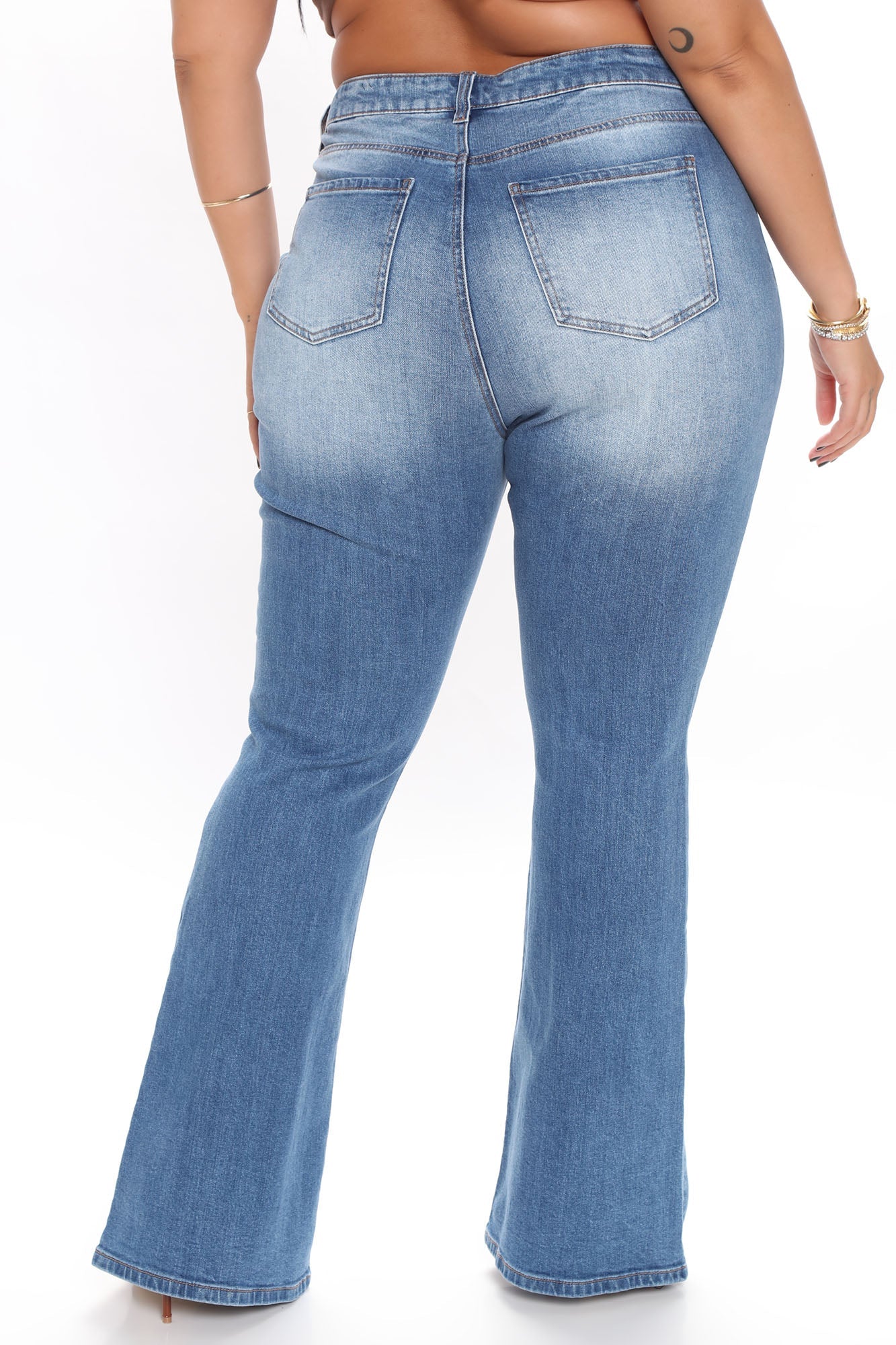 Not My First Rodeo Ripped Flare Jeans - Medium Blue Wash Ins Street