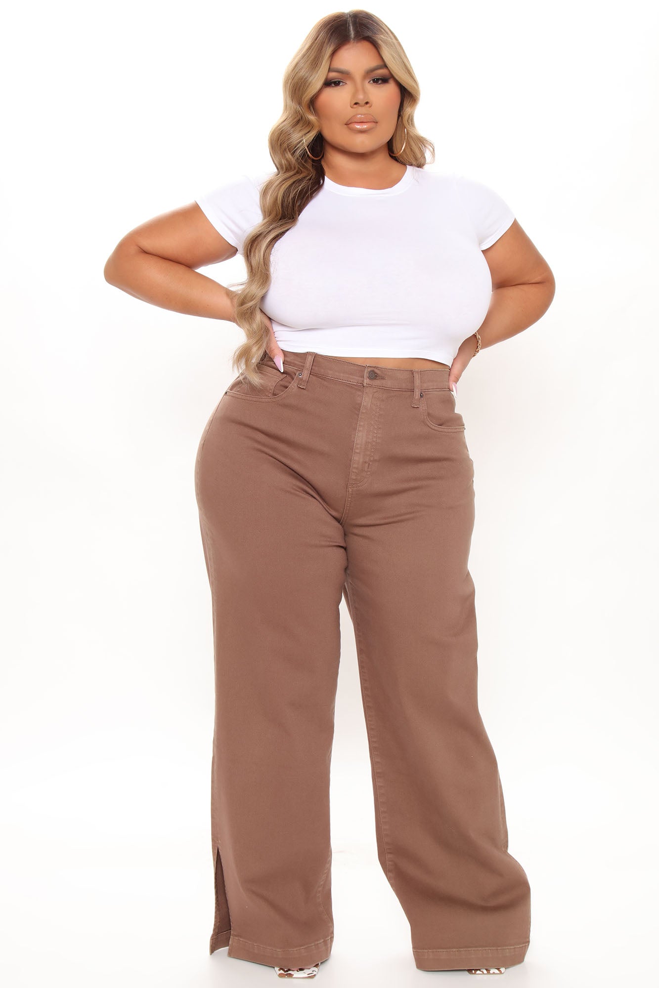 Stockholm Side Slit Wide Leg Jeans - Chocolate Ins Street
