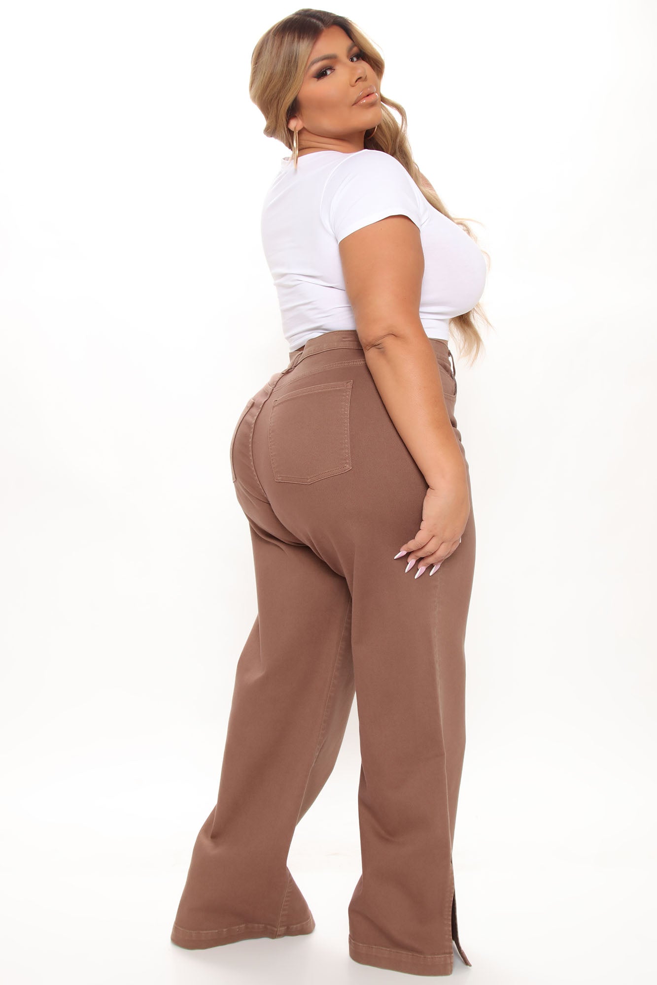 Stockholm Side Slit Wide Leg Jeans - Chocolate Ins Street