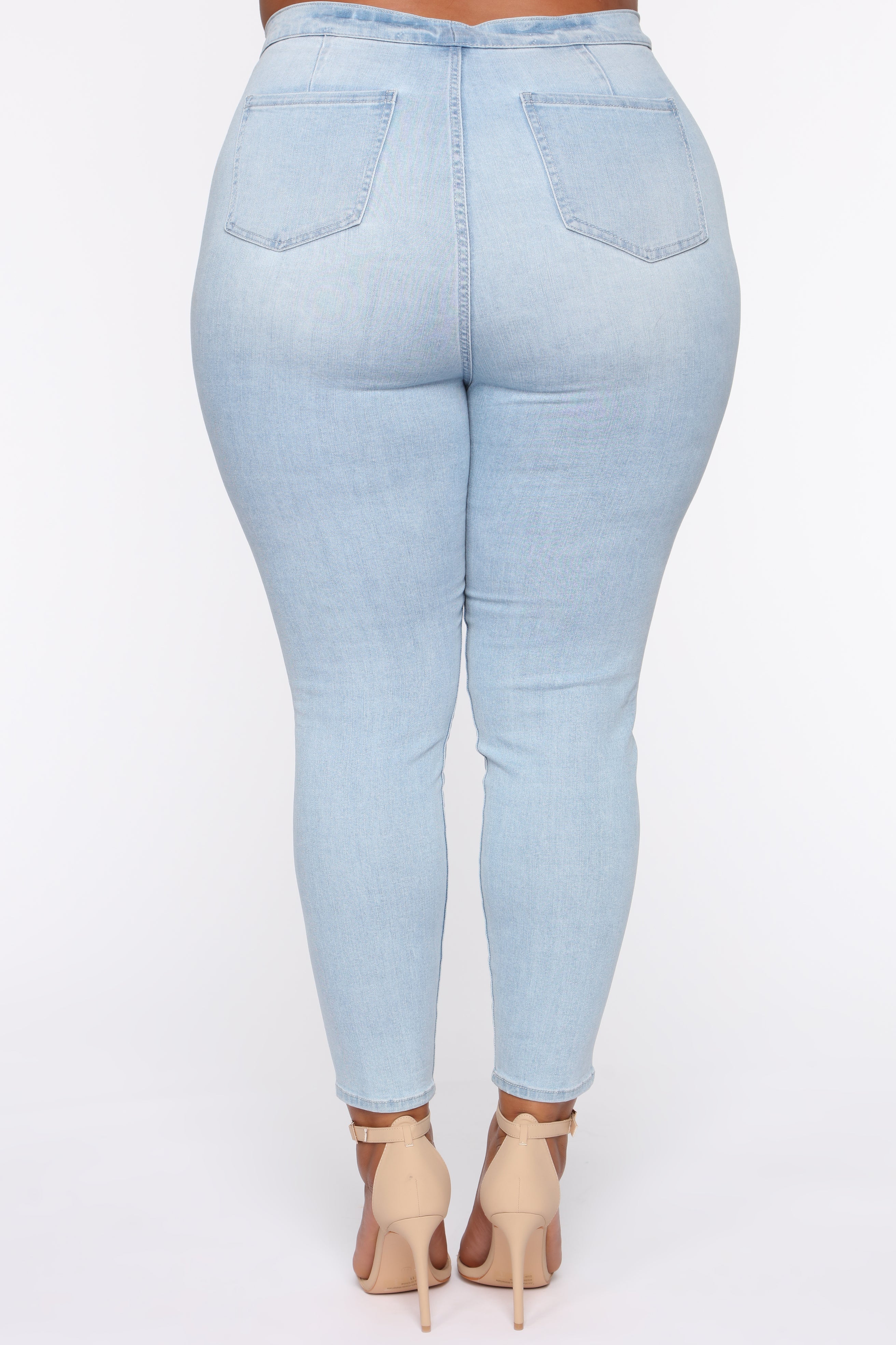 I'm Down High Rise Skinny Jeans - Light Blue Wash Ins Street