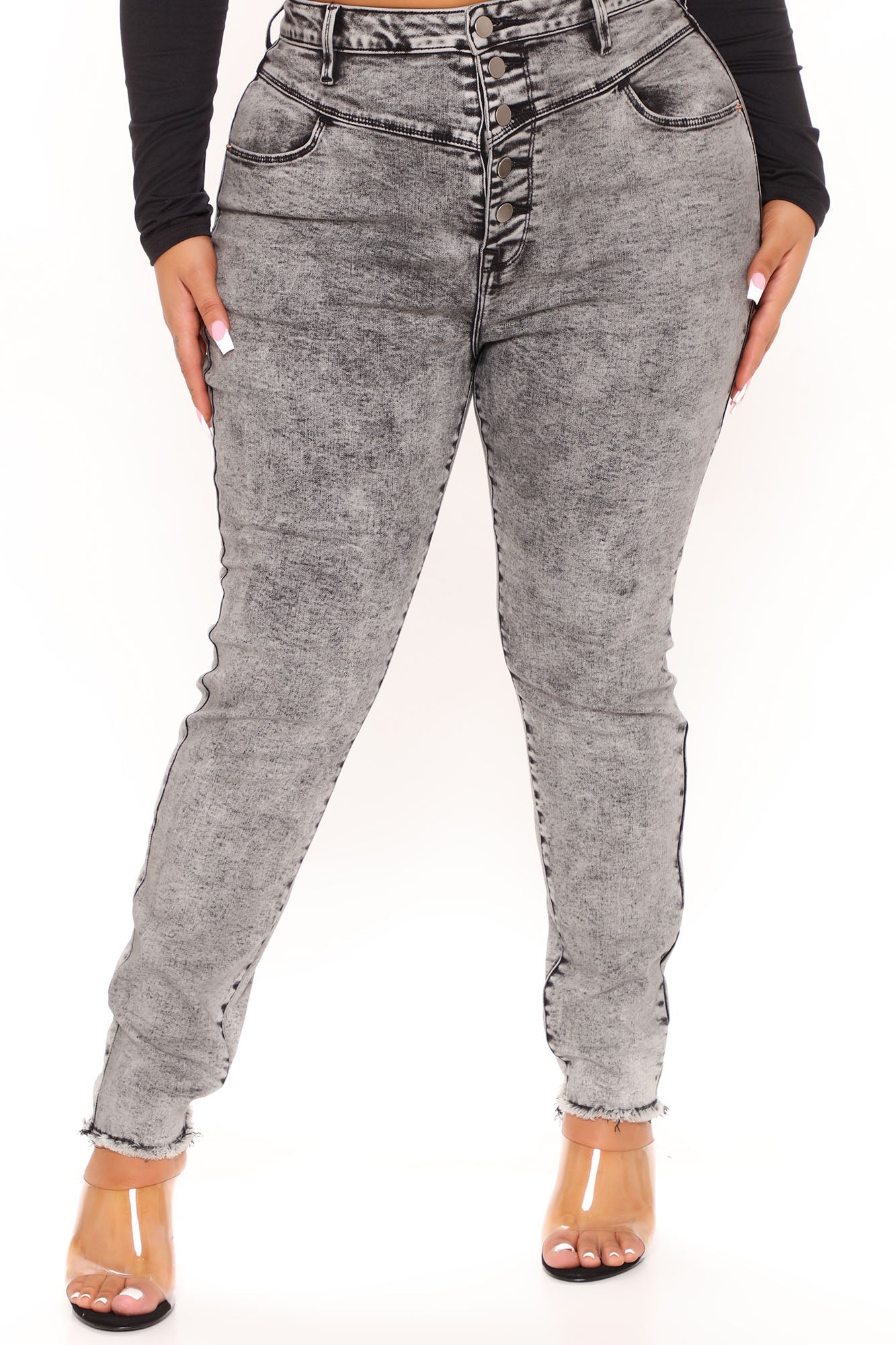 Dakota High Rise Stretch Skinny Jeans - Black Ins Street