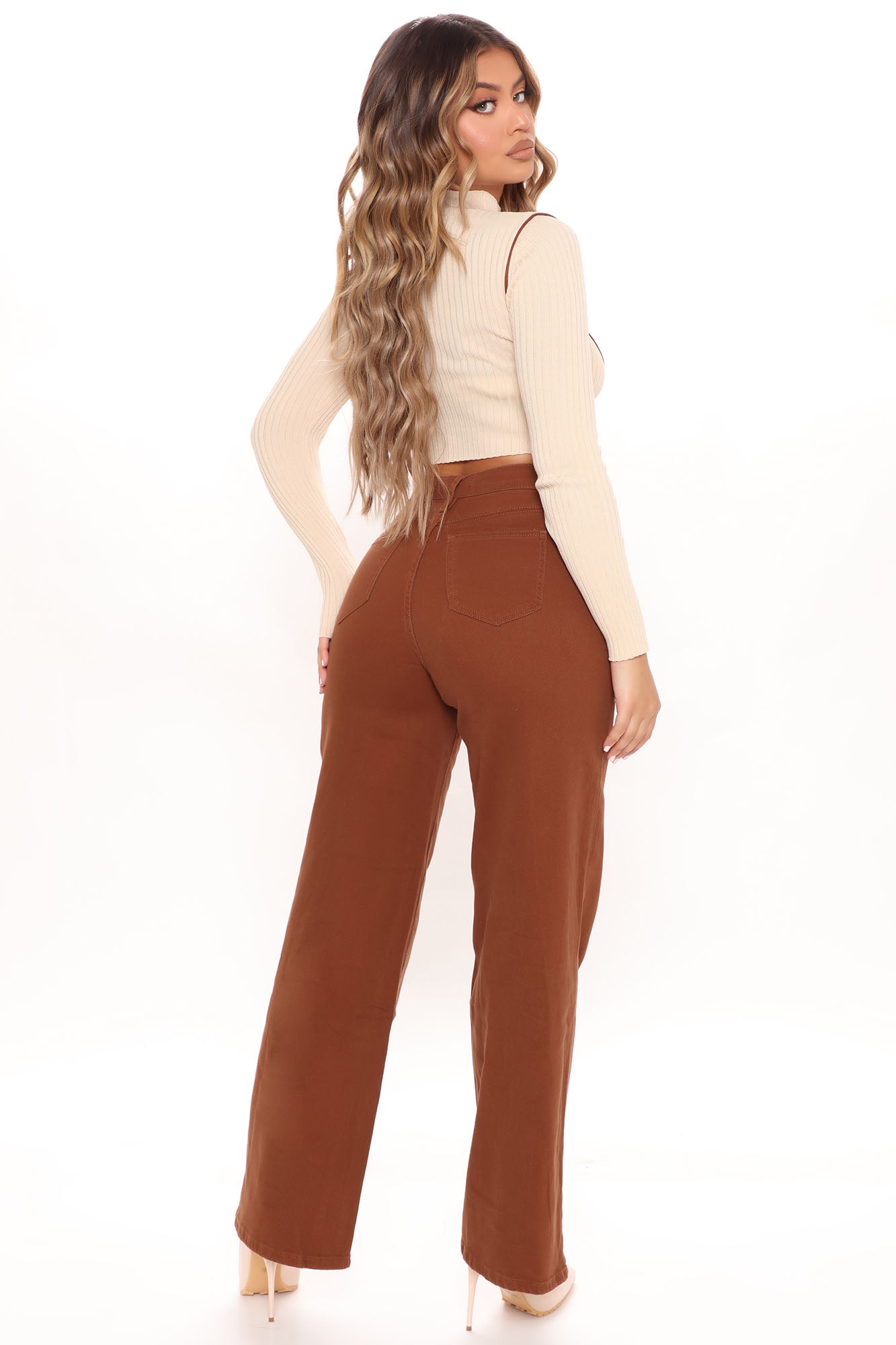 Deep In The Mix Wide Leg Jeans - Chocolate Ins Street
