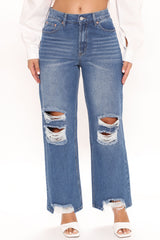 Fliptrick Non Stretch Ripped Skater Jeans - Medium Blue Wash Ins Street