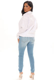 Mia Distressed Stretch Skinny Jeans - Light Blue Wash Ins Street