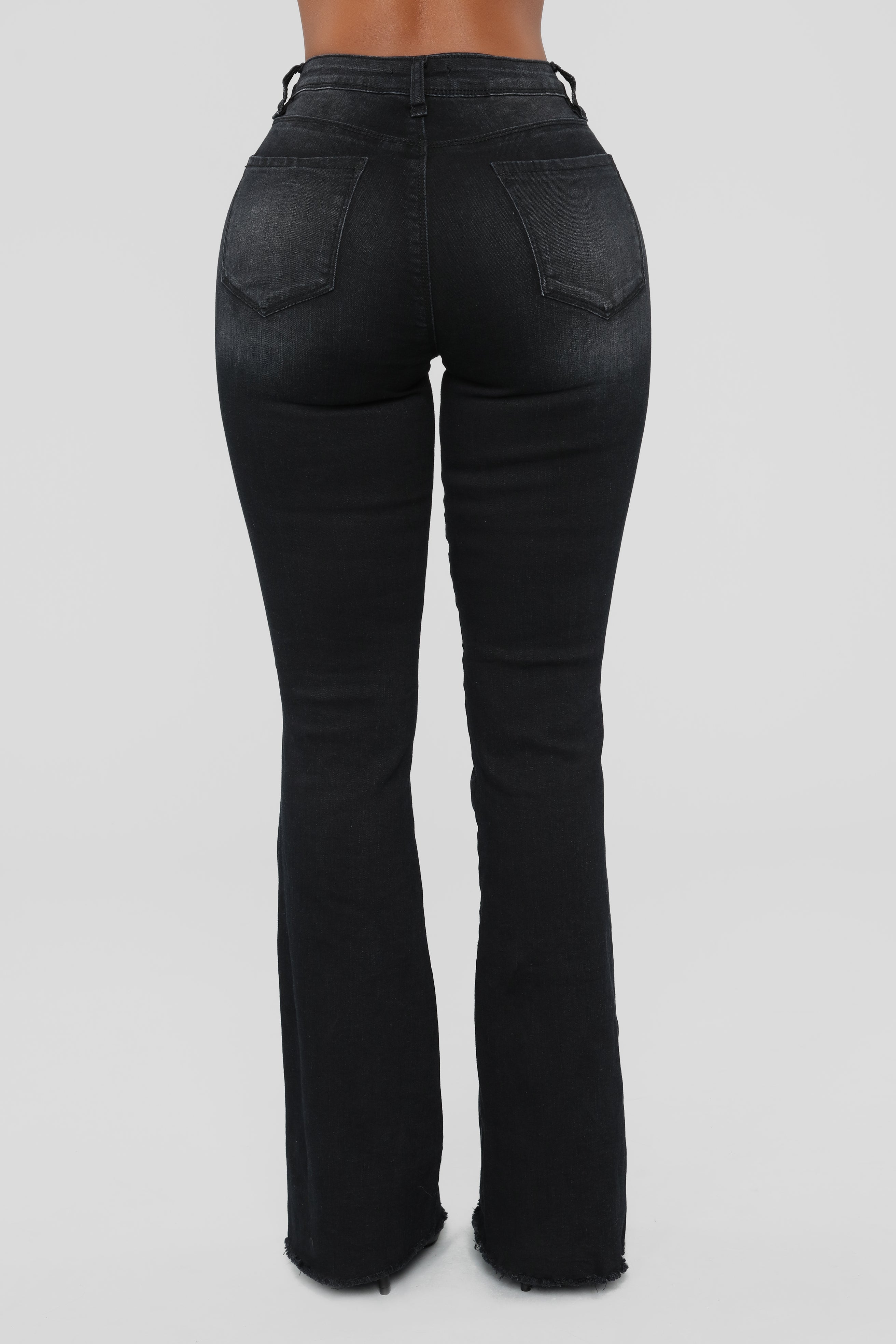 Beatriz Snap Flare Jeans - Black – InsStreet