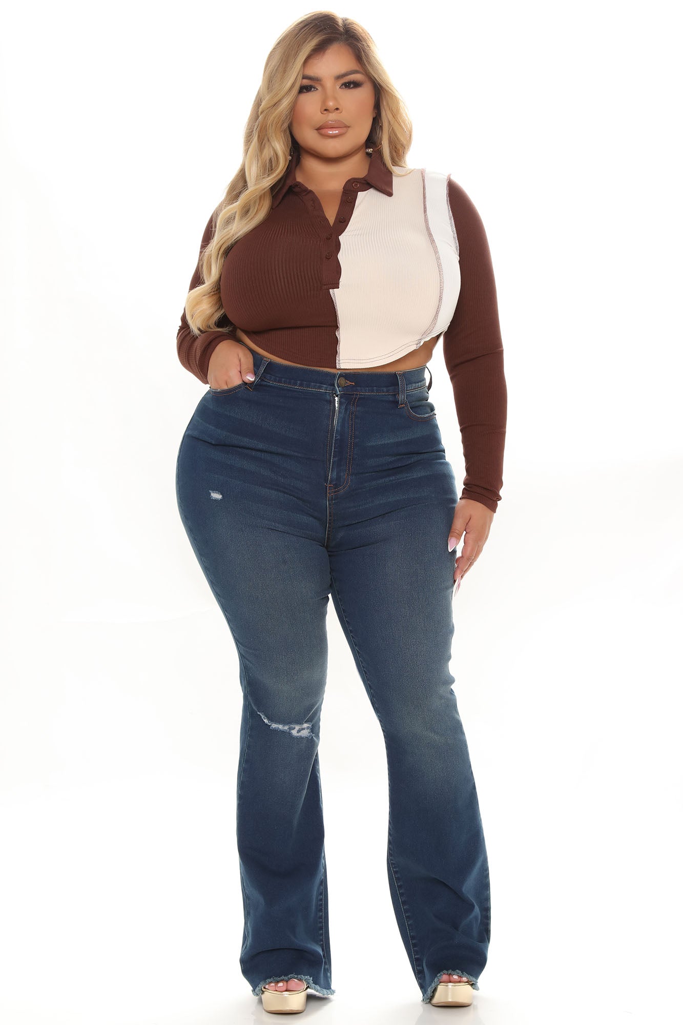 Super Compression Stretch Flare Jeans - Dark Wash Ins Street