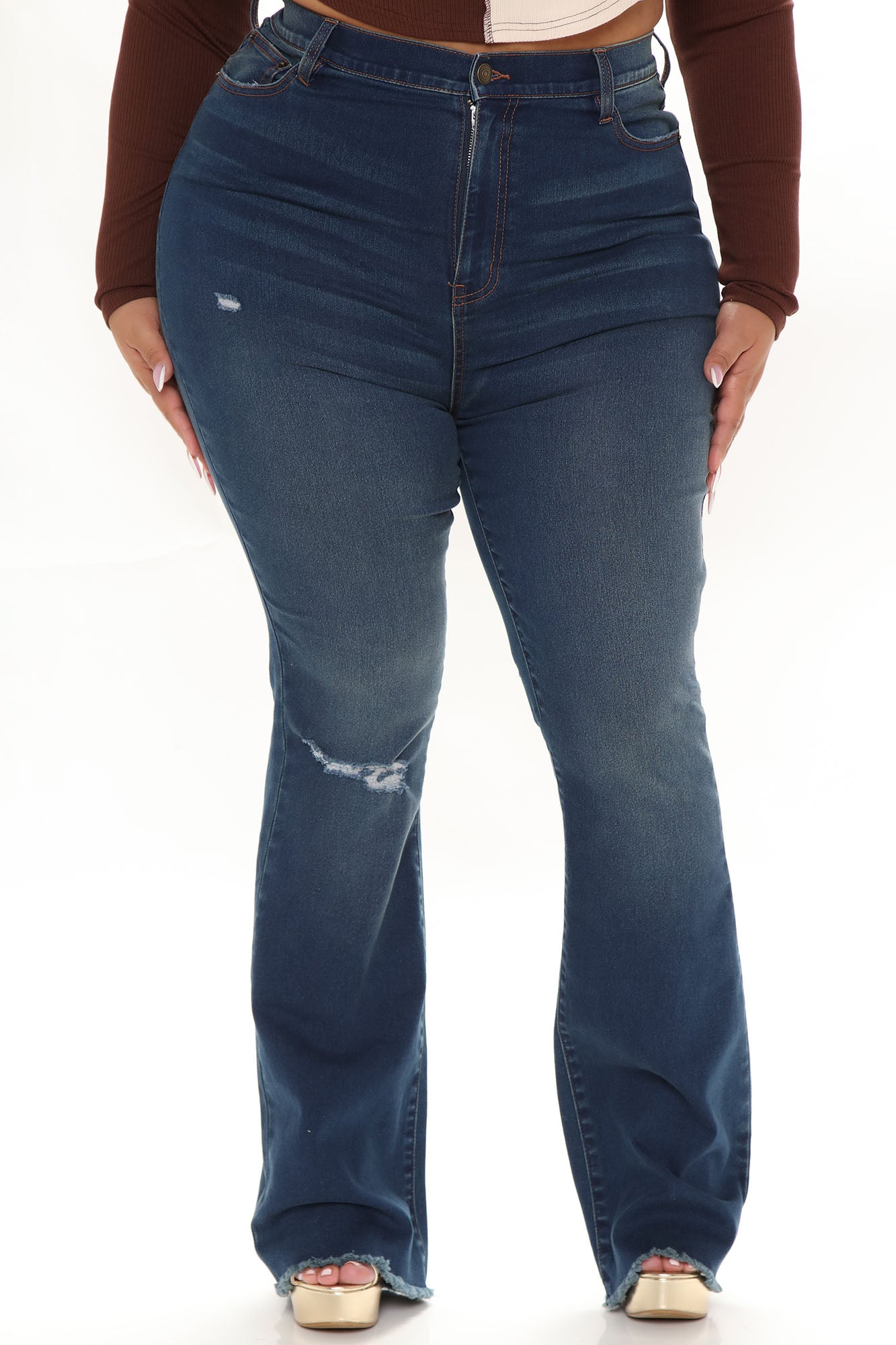 Super Compression Stretch Flare Jeans - Dark Wash Ins Street