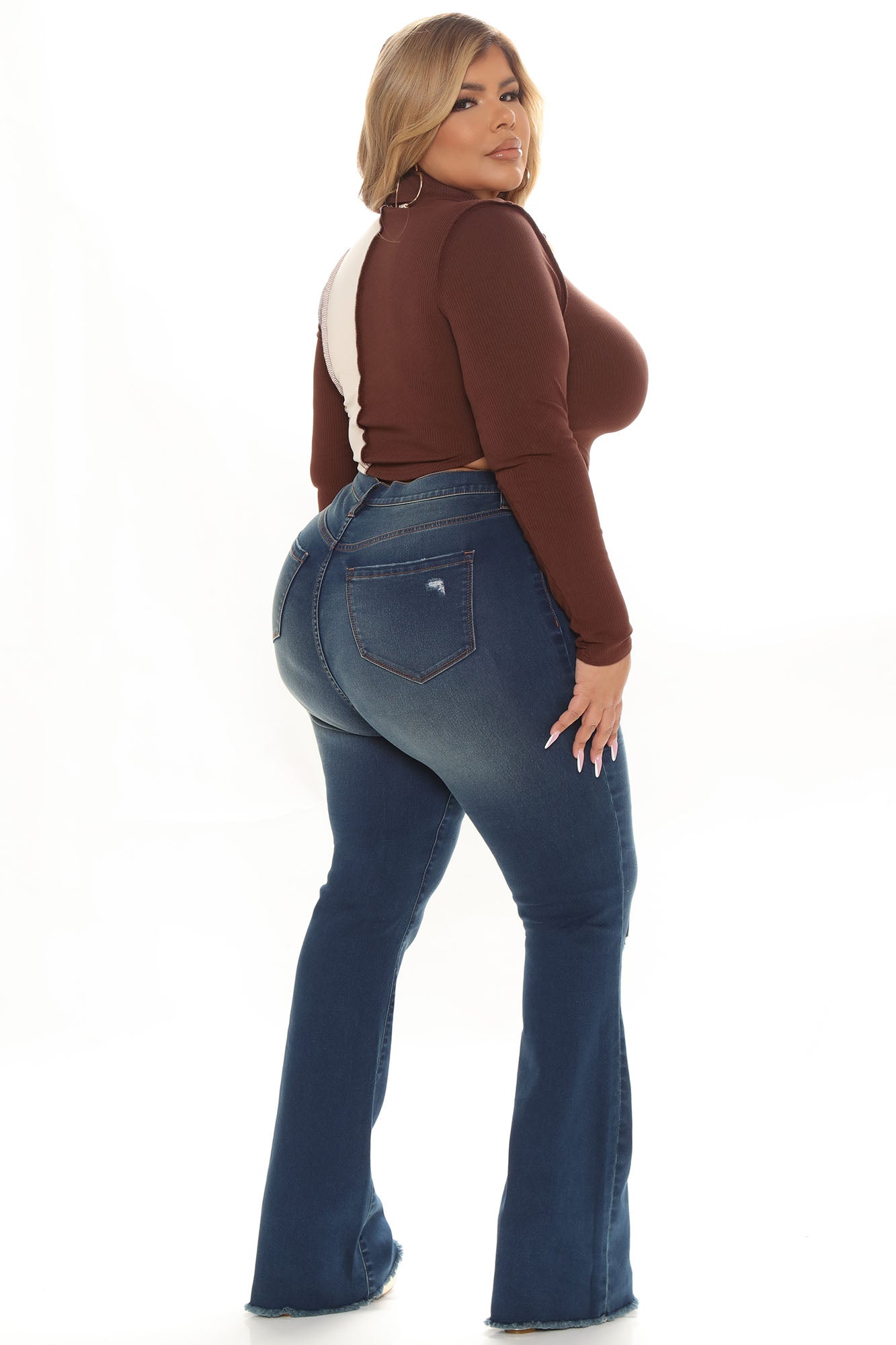 Super Compression Stretch Flare Jeans - Dark Wash Ins Street