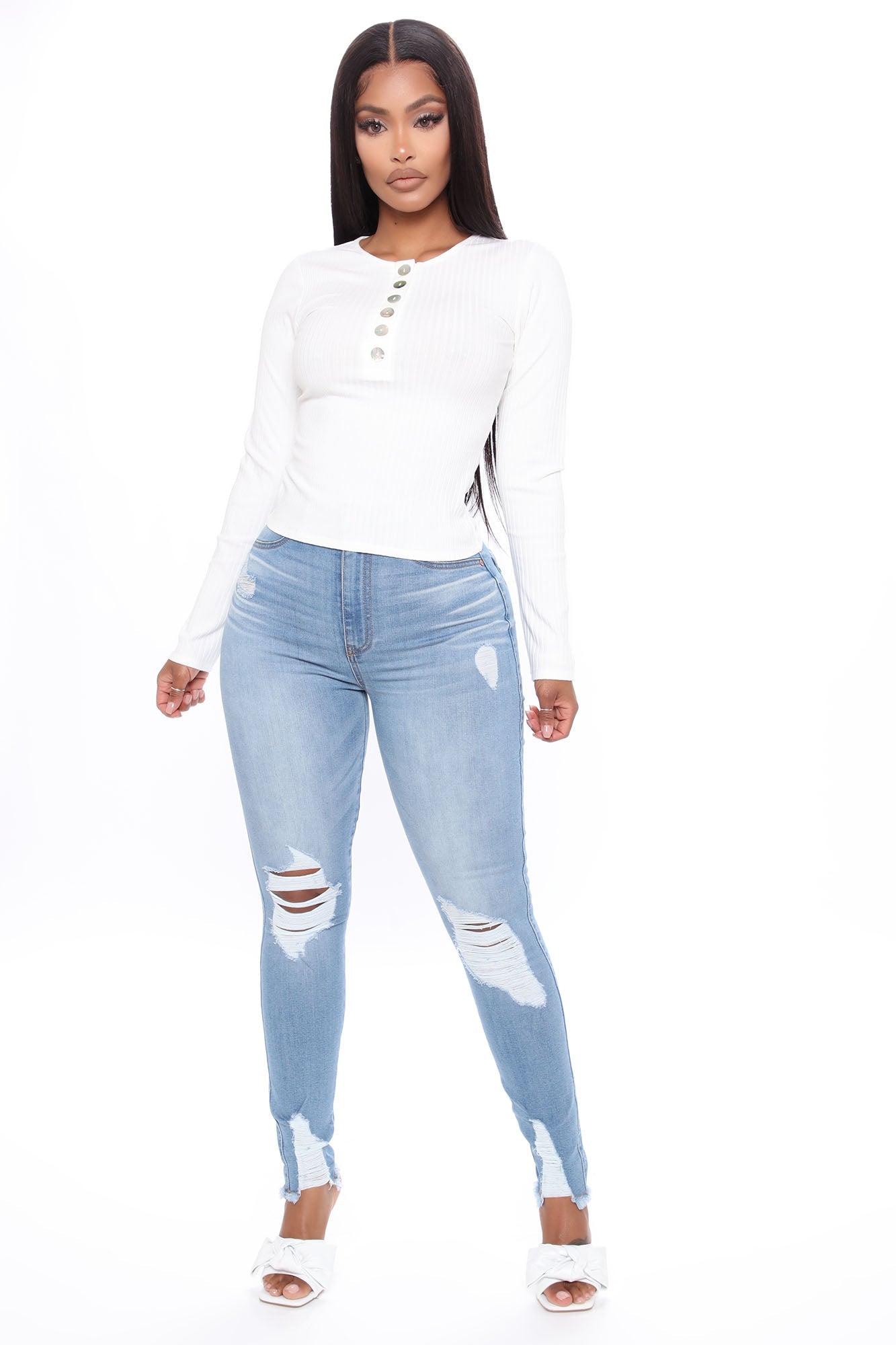 Kaitlyn Sculpting Skinny Jeans - Light Blue Wash Ins Street