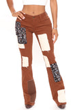 Make It Your Own Low Rise Patchwork Jeans - Brown Ins Street