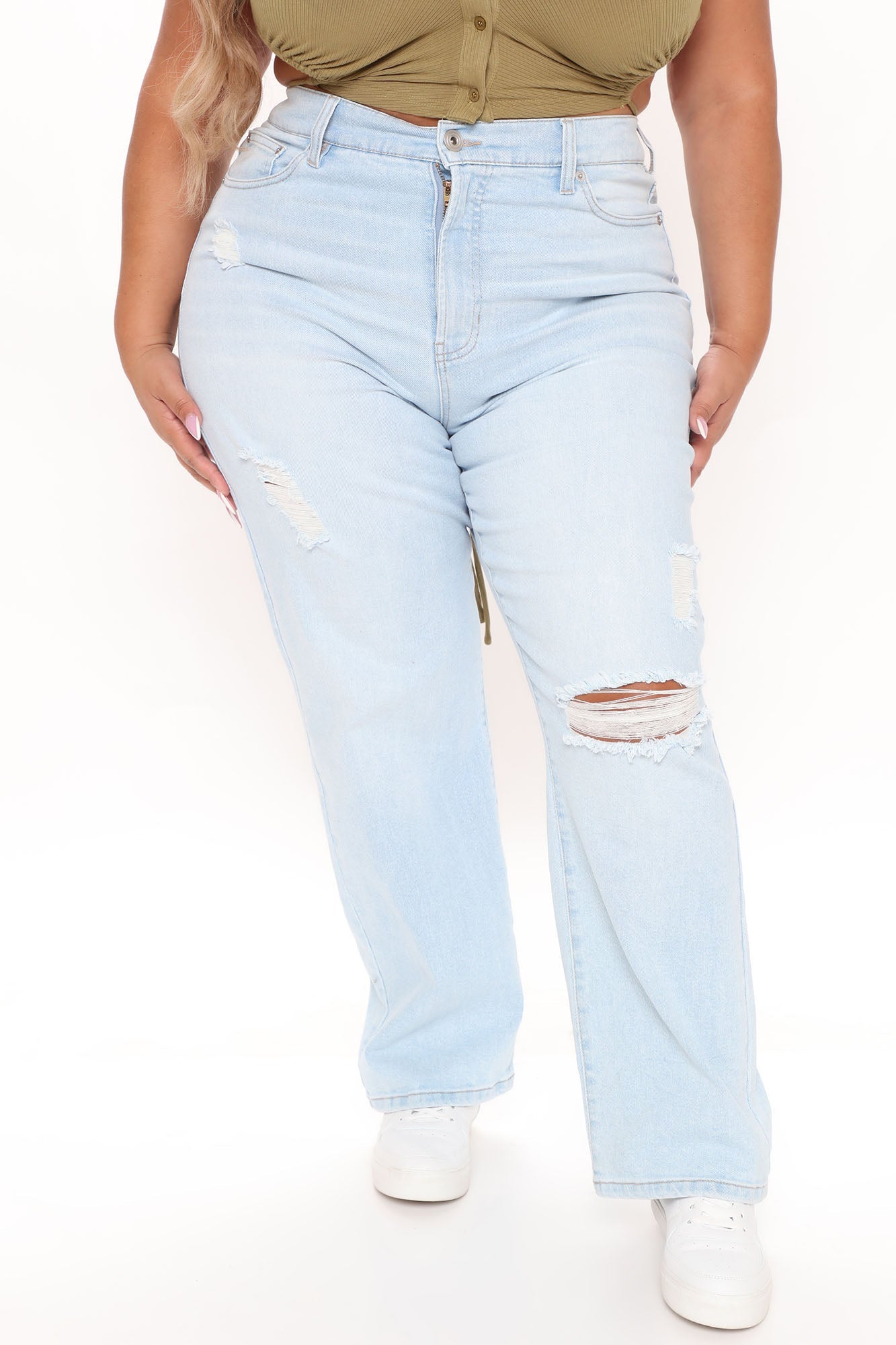 Straight Up Vintage High Rise Jeans - Vintage Blue Wash Ins Street