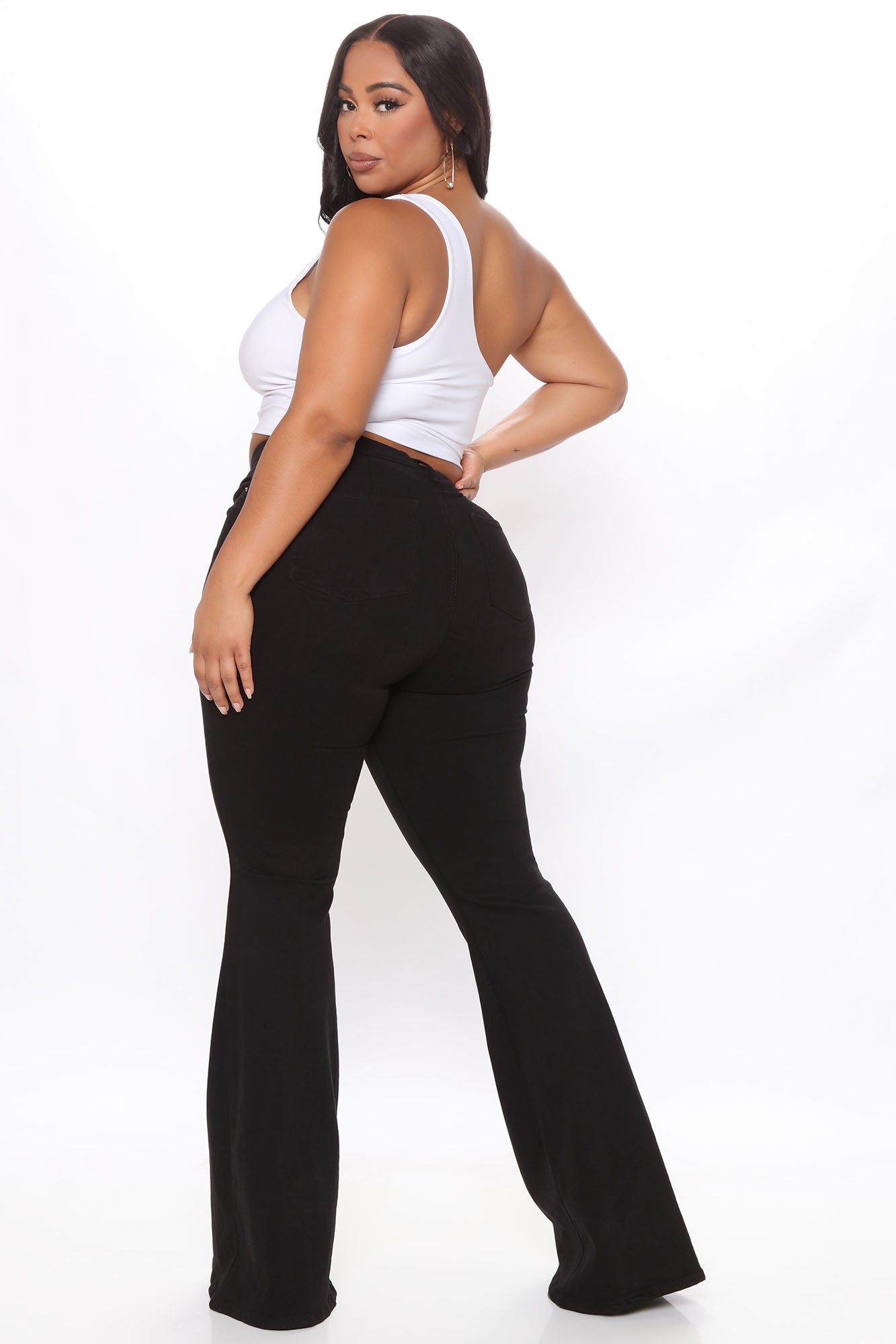 Tall Santorini Super Stretch Flare Jeans - Black Ins Street