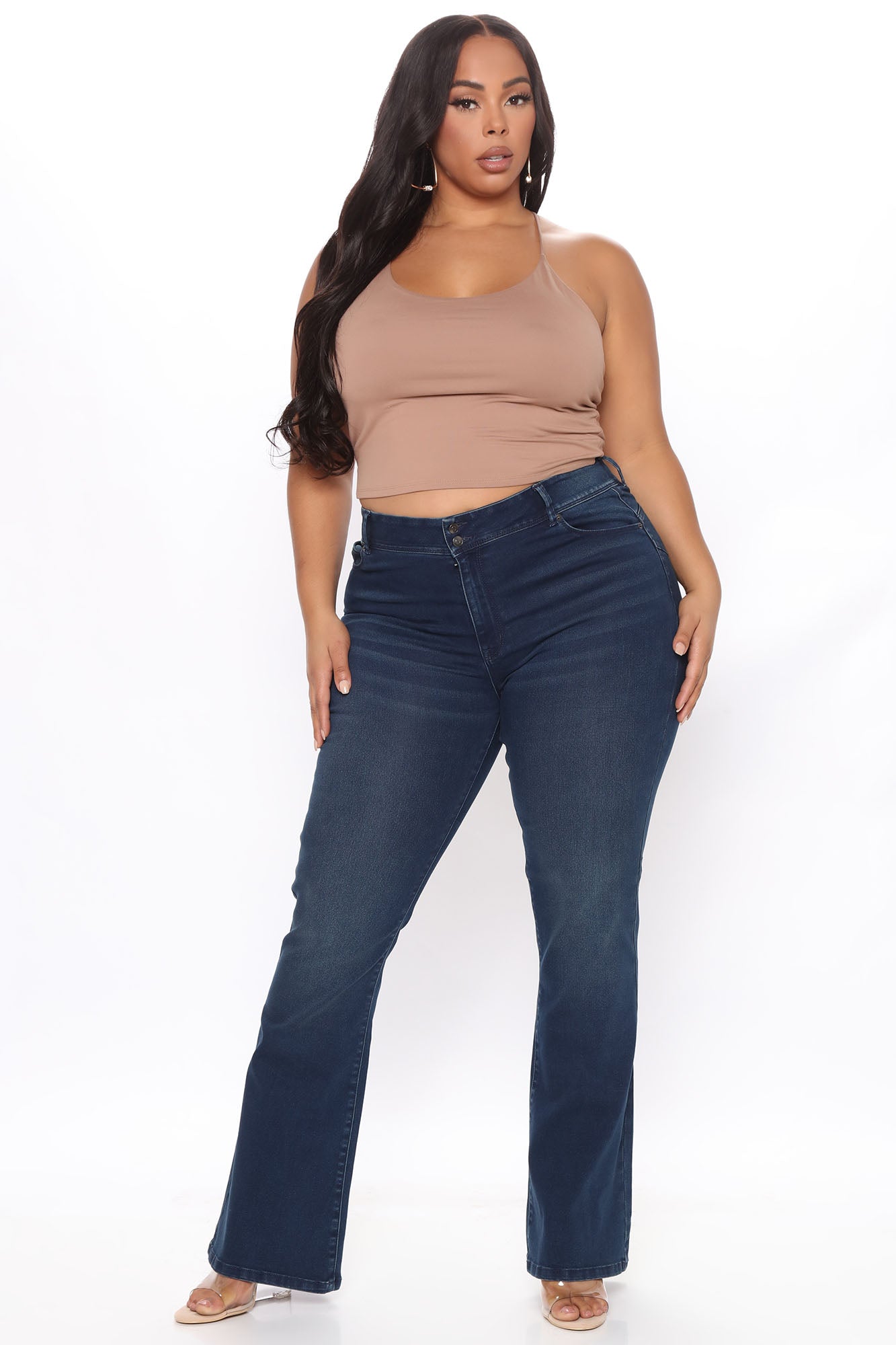 Boost Up Booty Lifting Compression Stretch Flare Jeans - Dark Wash Ins Street