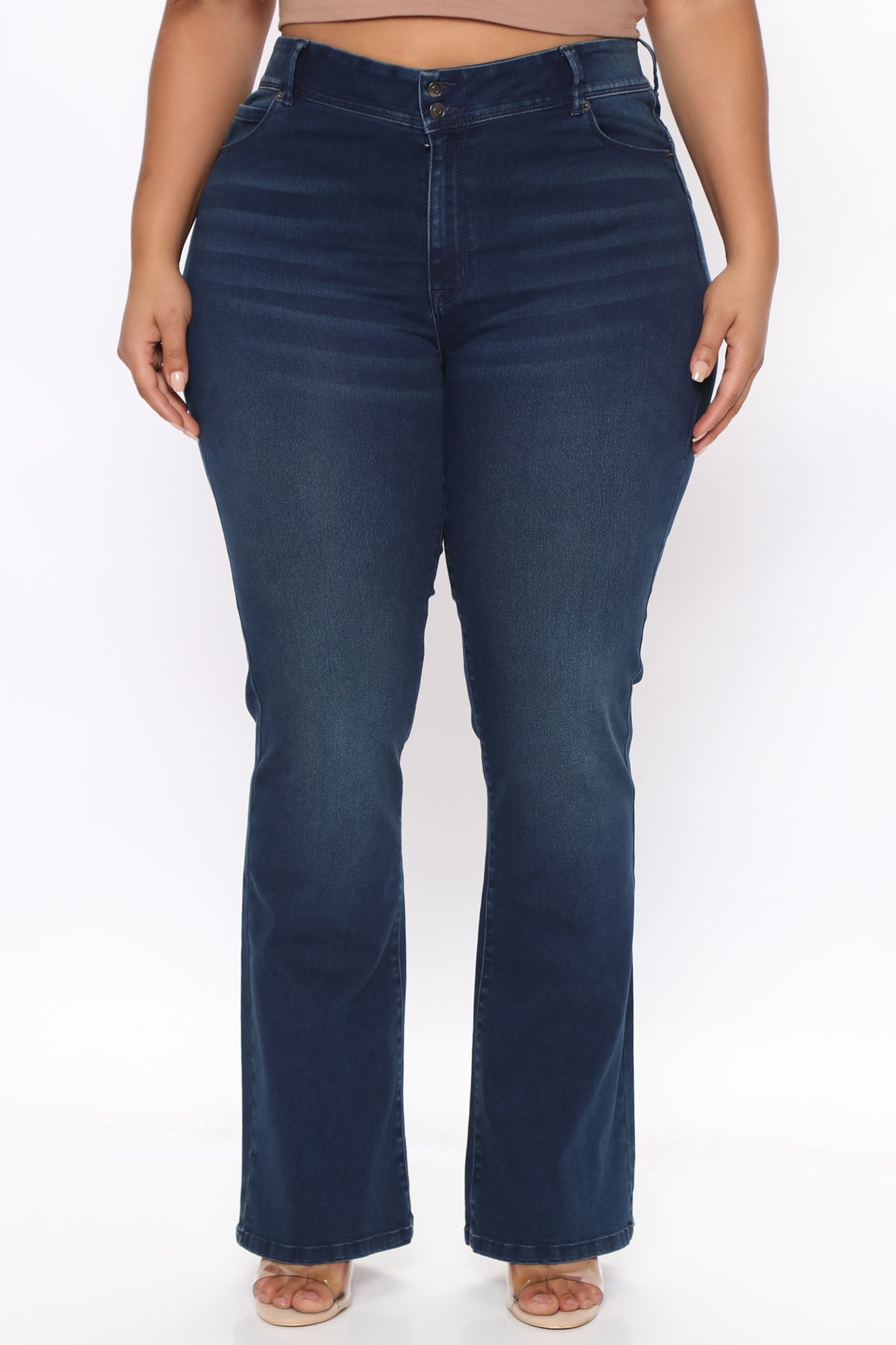 Boost Up Booty Lifting Compression Stretch Flare Jeans - Dark Wash Ins Street