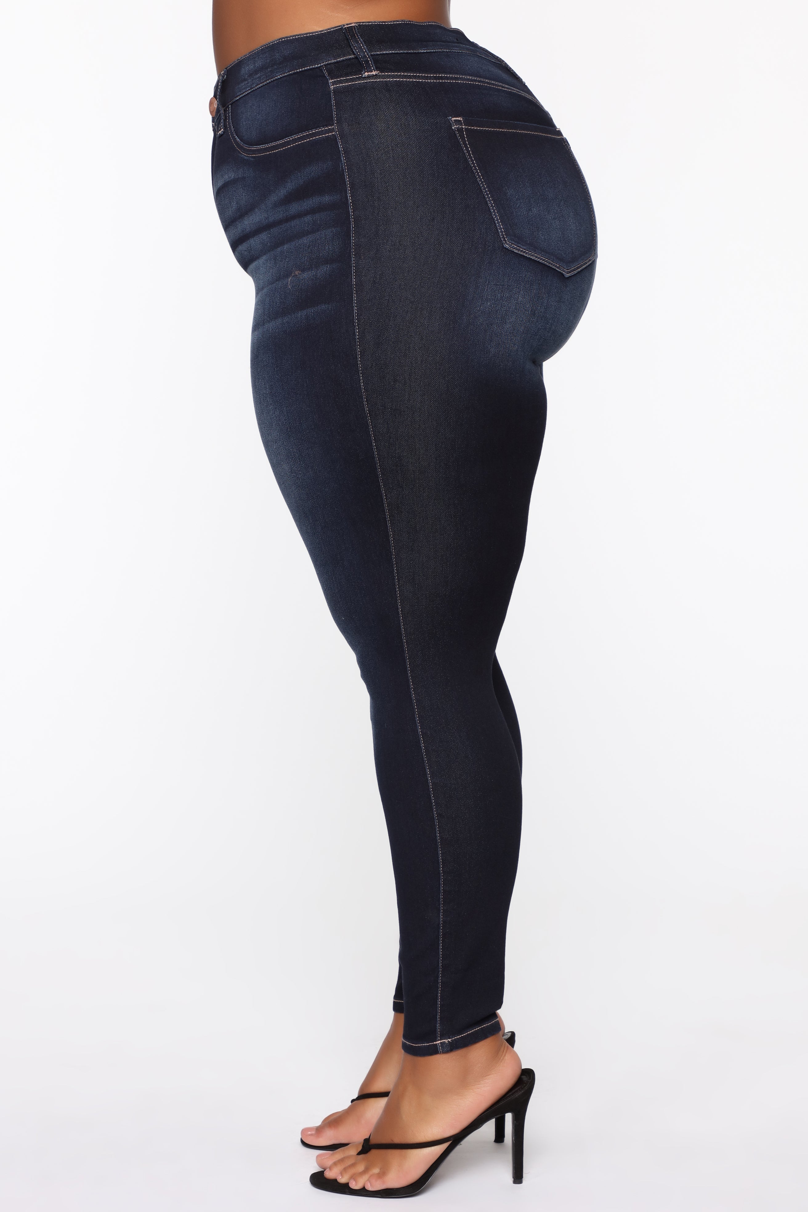 Swing My Way High Rise Skinny Jeans - Dark Denim Ins Street
