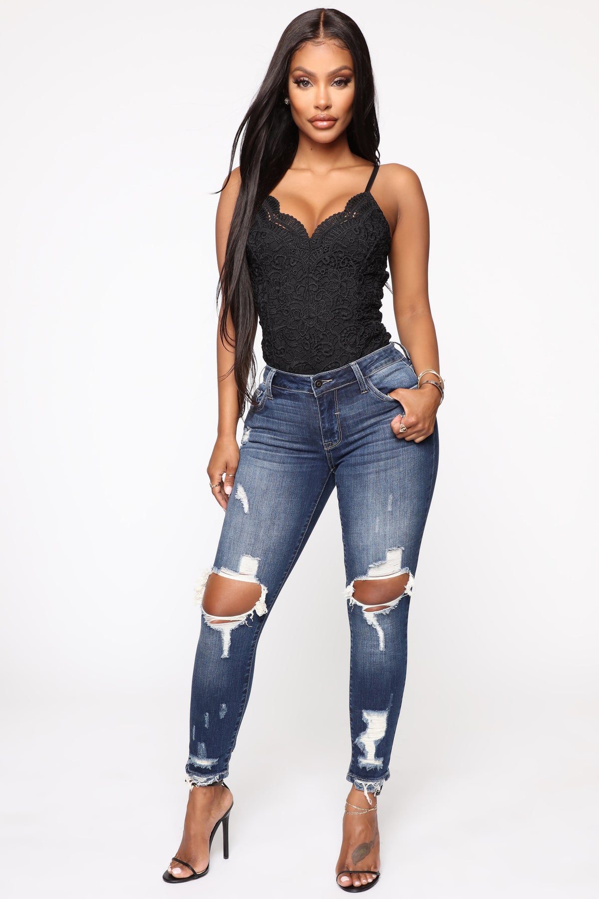 Walking On The Beach Crop Jeans - Dark Denim Ins Street
