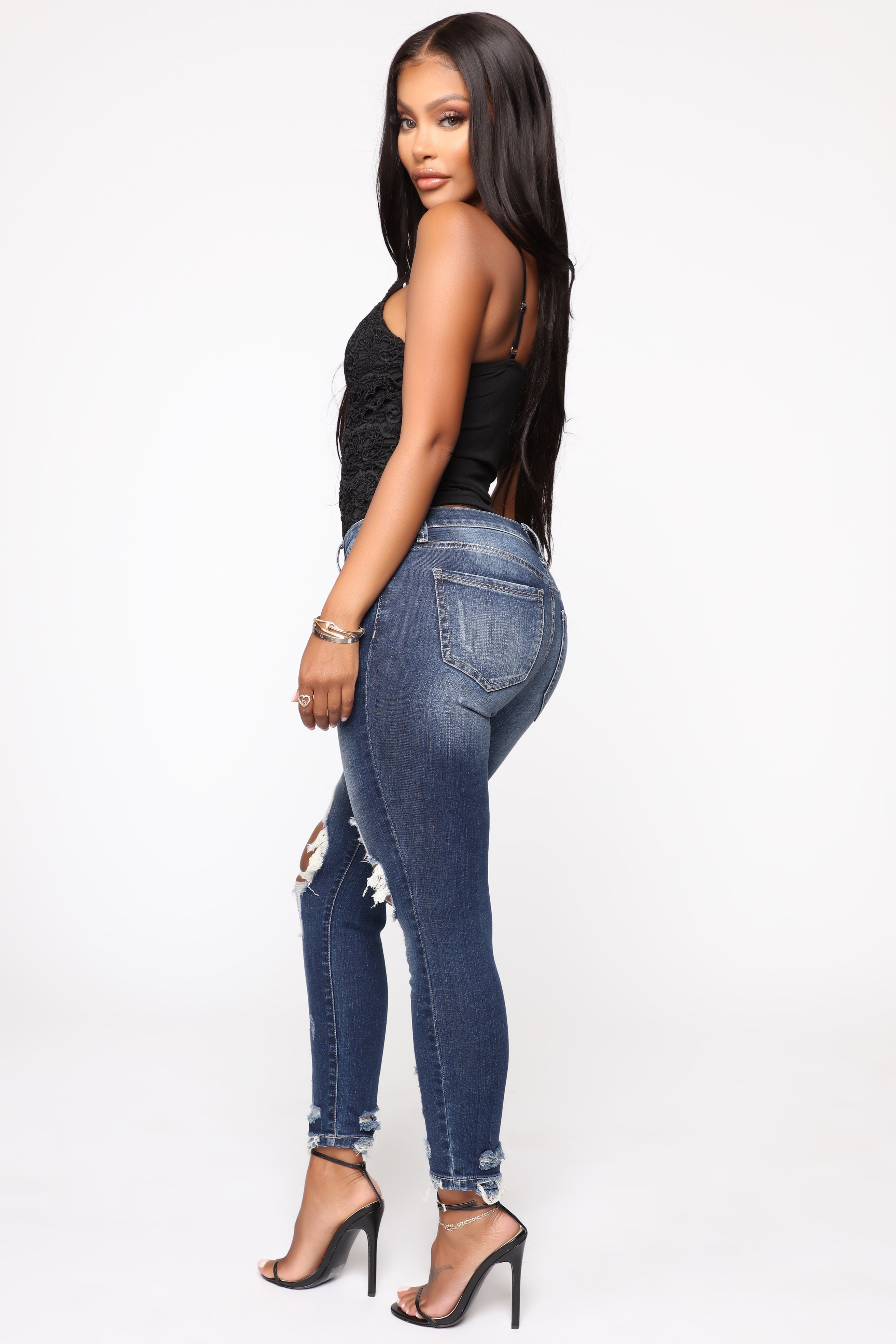 Walking On The Beach Crop Jeans - Dark Denim Ins Street