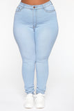 Marilyn High Waisted Skinny Jeans - Light Wash Ins Street