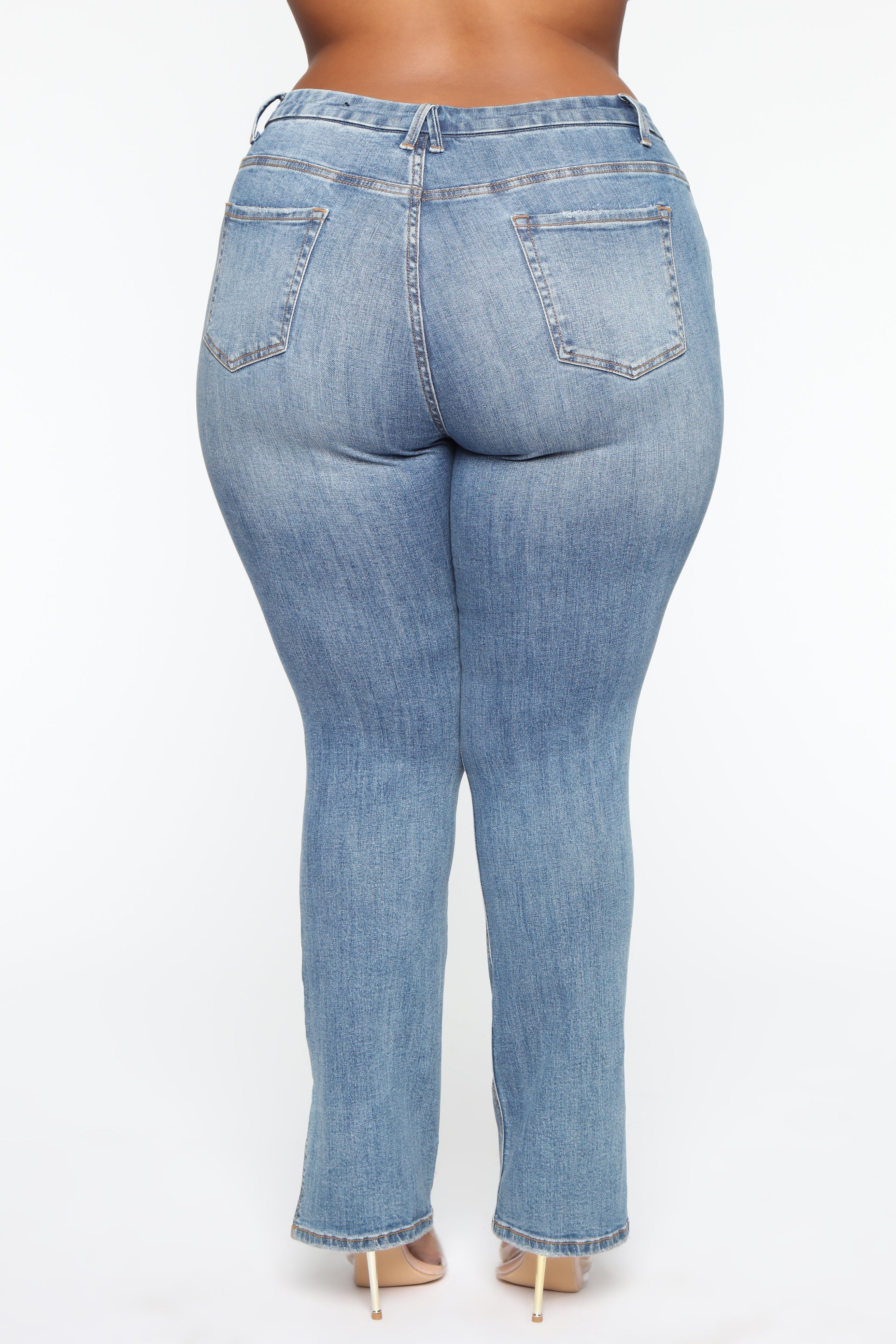 Killing 'Em Kindly High Rise Jeans - Medium Blue Wash Ins Street