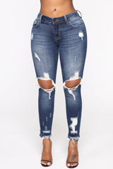 Walking On The Beach Crop Jeans - Dark Denim Ins Street